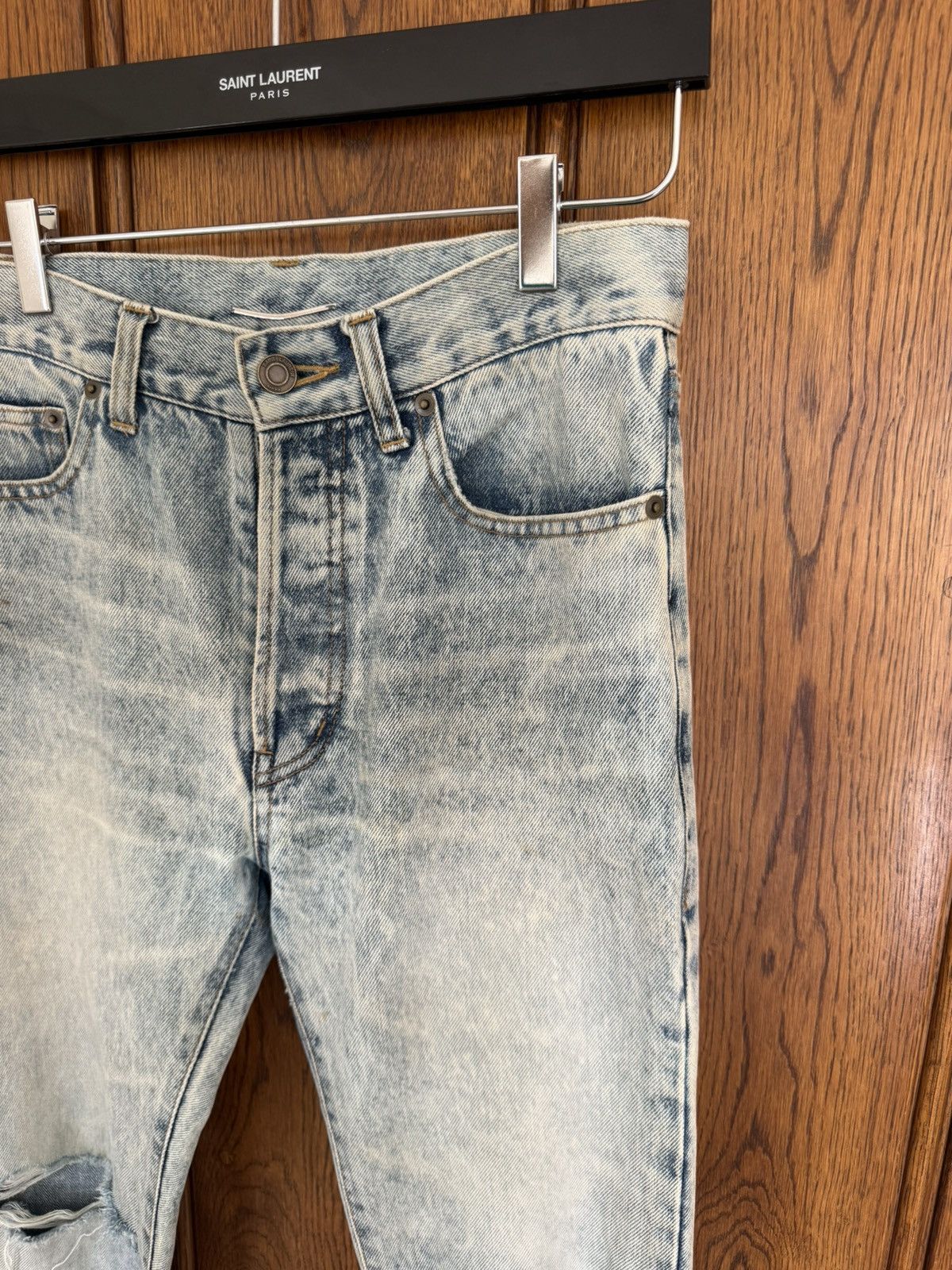 Saint Laurent Paris 1/1 SS16 Saint Laurent knee slit crash hedi jeans 28 sample Size US 28 / EU 44 - 13 Thumbnail