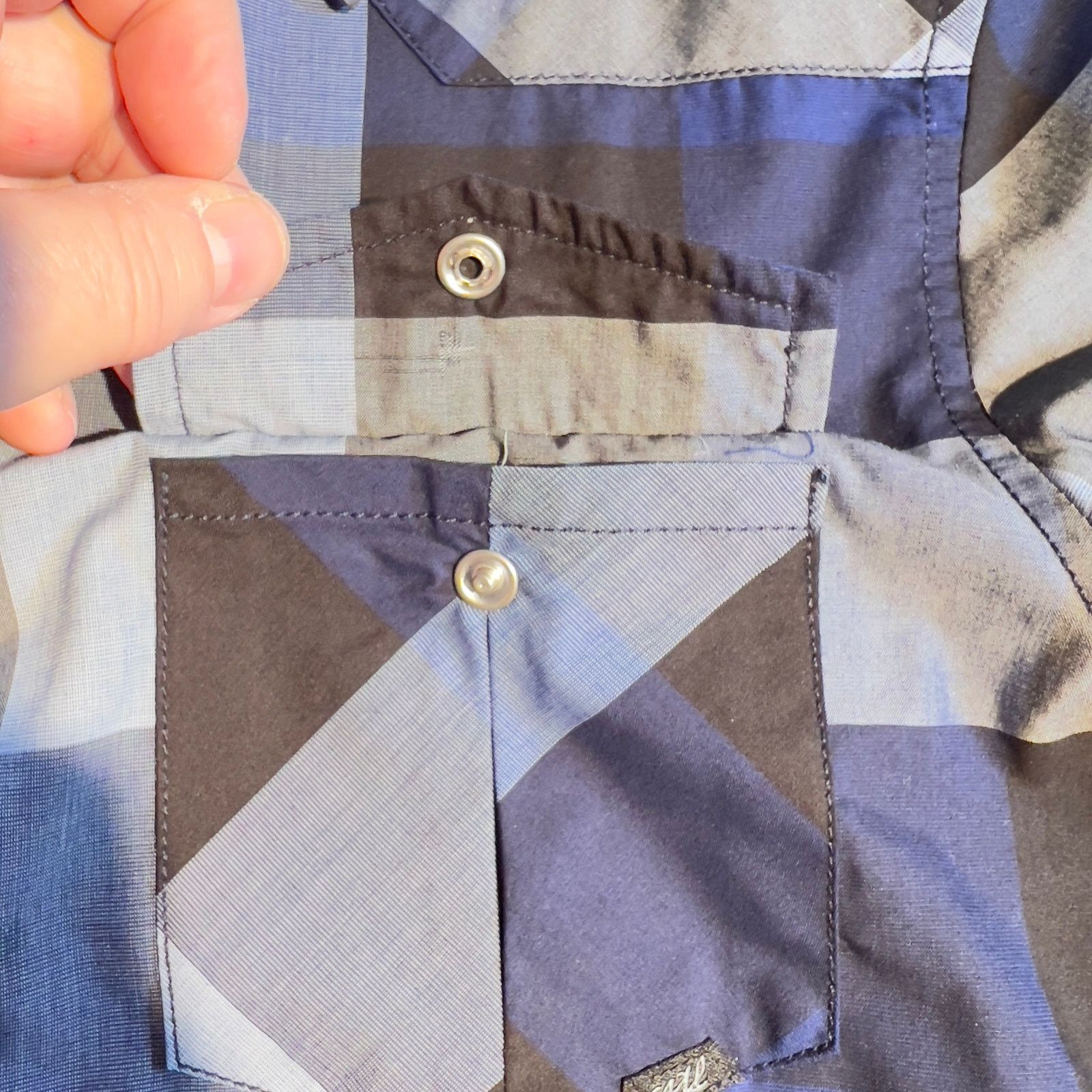 Other Coastal Metal Pearl Snap Button Shirt Men Medium Blue Check Size US M / EU 48-50 / 2 - 5 Thumbnail