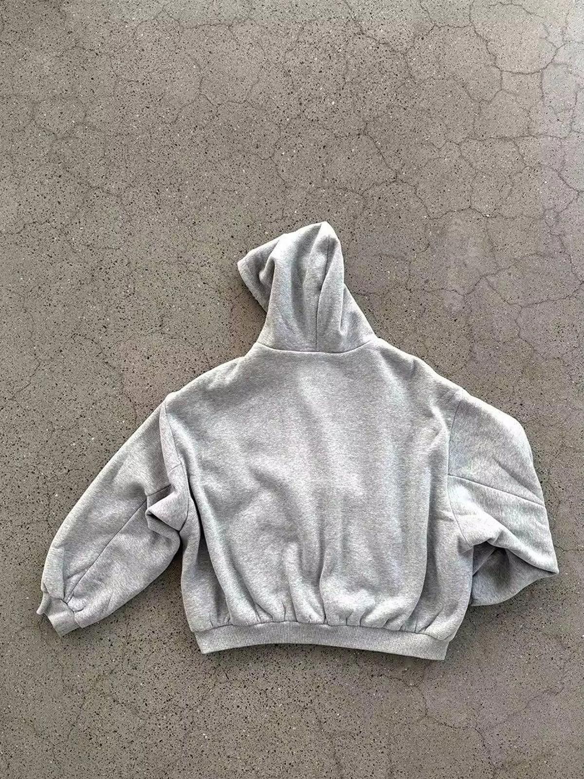 Japanese Brand Gray Hoodie with Blue Plaid Lining Size US L / EU 52-54 / 3 - 6 Thumbnail