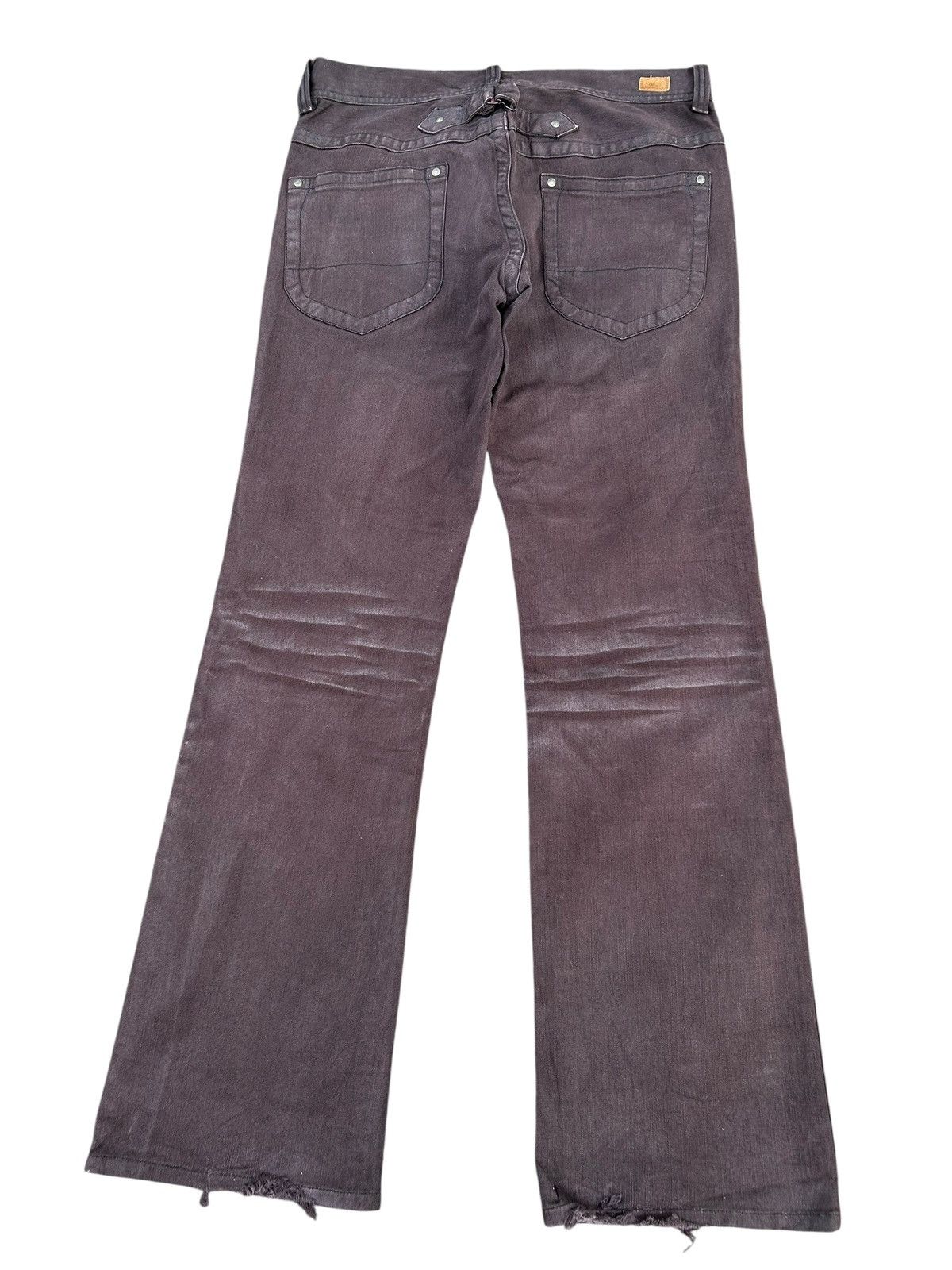 If Six Was Nine FLARE Nicole Club For Men Buckle Back Distressed Faded Pants Size US 33 - 3 Thumbnail