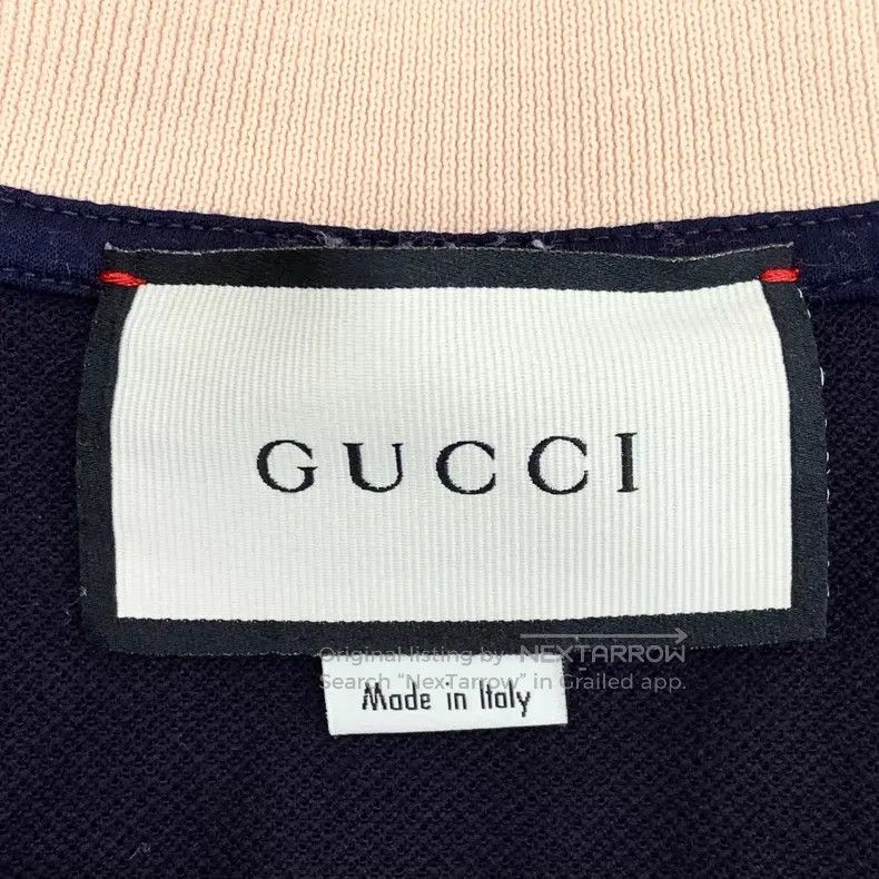 Gucci Gucci Dark blue side logo string label cotton single singl Size US S / EU 44-46 / 1 - 5 Thumbnail