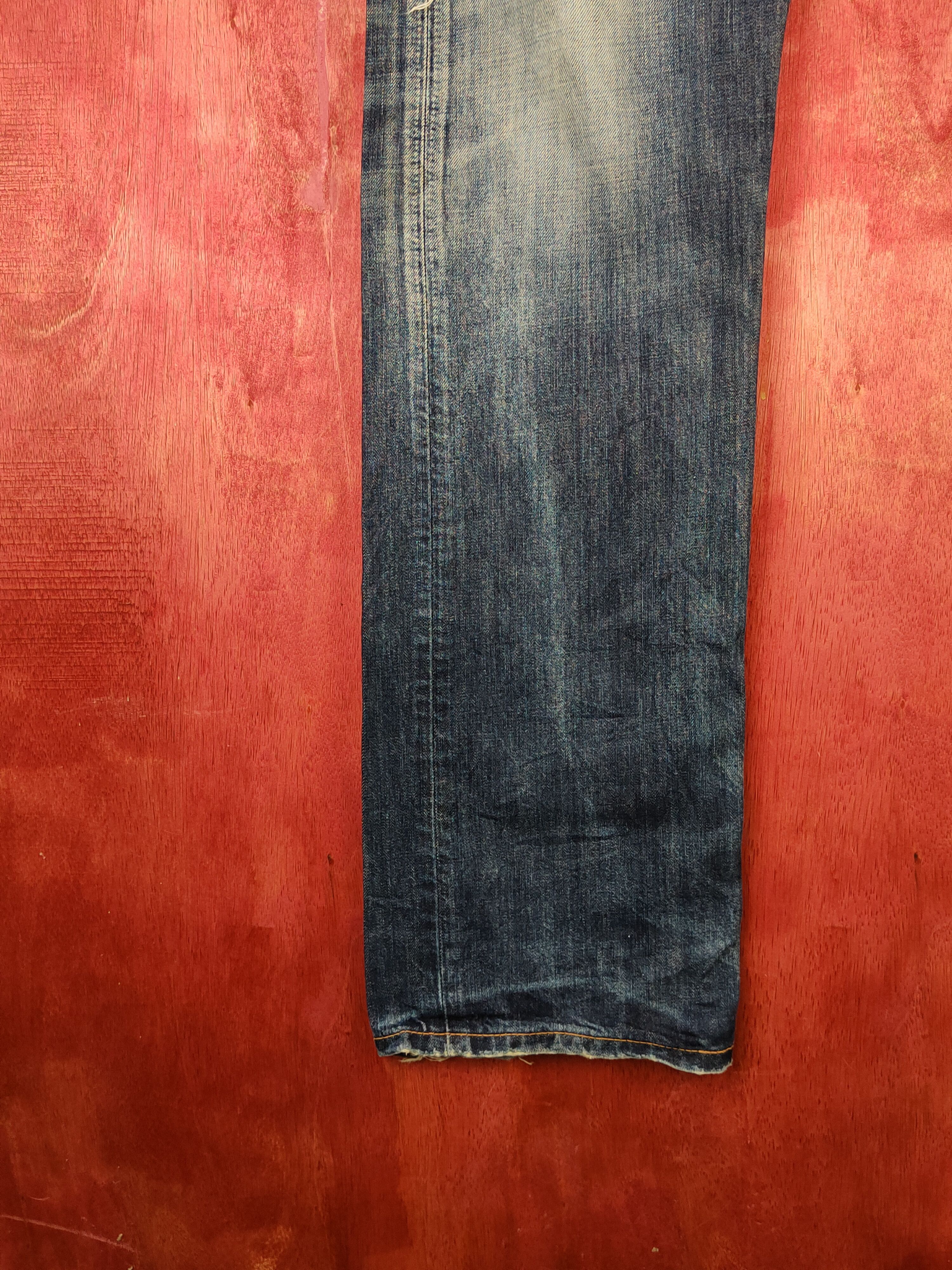Edwin Edwin Dark Blue Faded Distressed Ripped Jeans #S1691 Size US 32 / EU 48 - 4 Thumbnail
