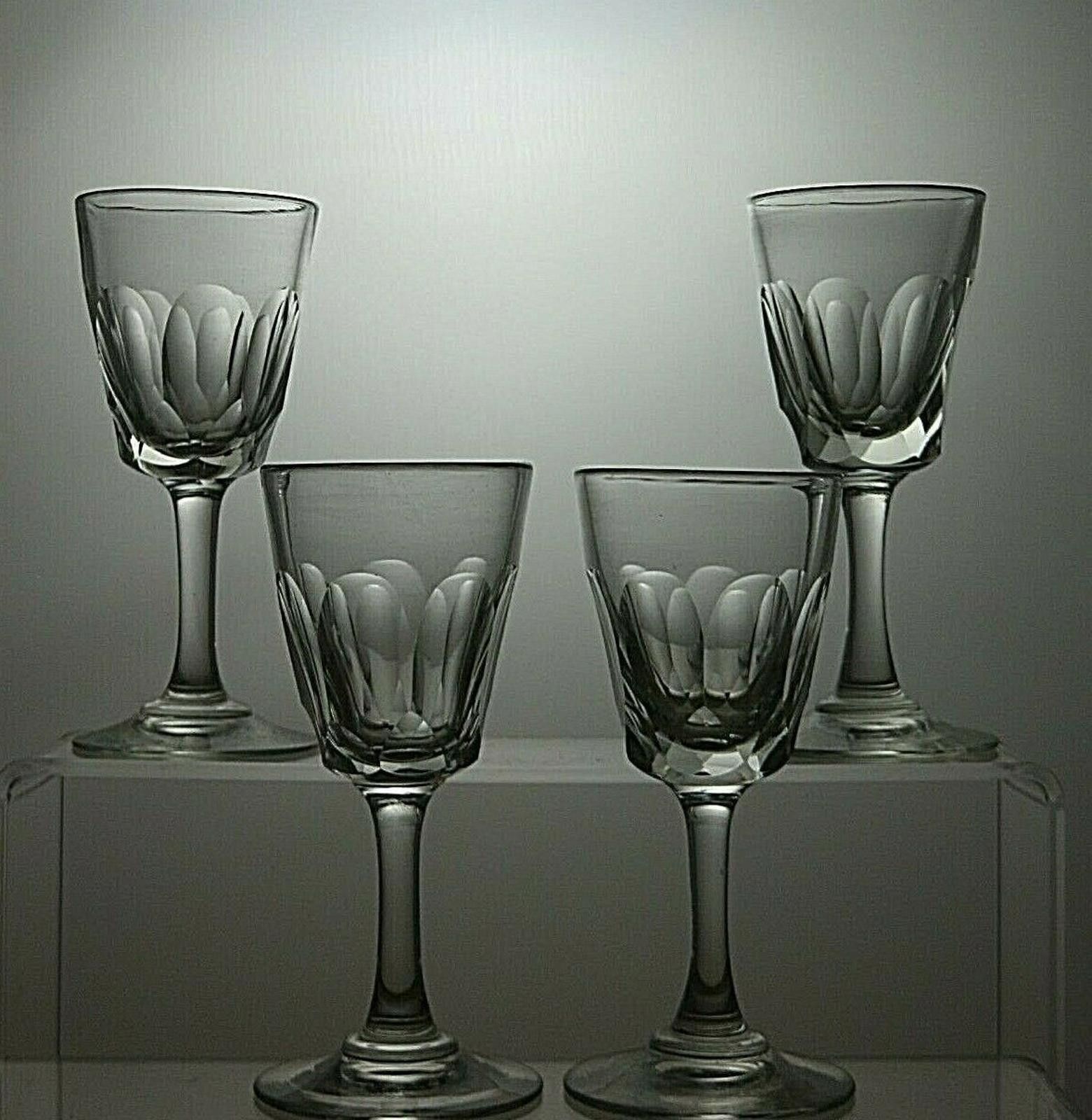 The Unbranded Brand Vintage Lead Crystal Cut Glass Set Of 4 Sherry Glasses Size ONE SIZE - 3 Thumbnail