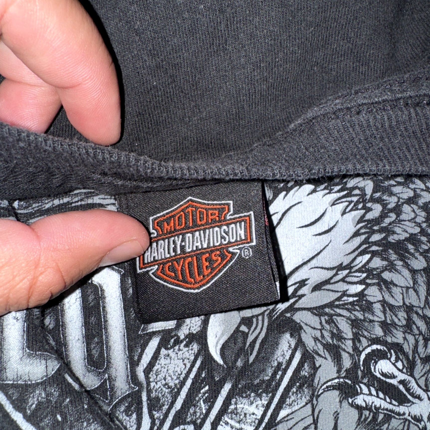 Harley Davidson VINTAGE Harley-Davidson T-Shirt Black XL Men (Y2K Affliction style graphic) Size US XL / EU 56 / 4 - 3 Thumbnail