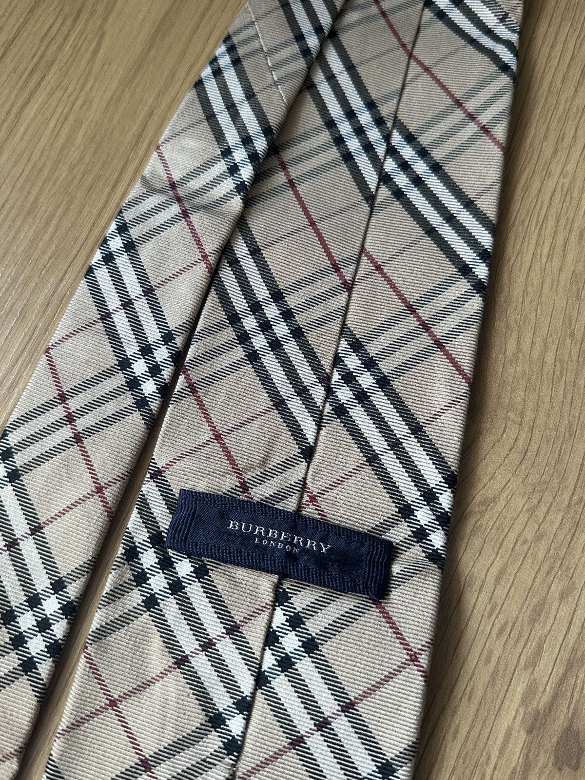 Burberry BURBERRY Classic Nova Check Luxury Silk Blend Tie Beige Size ONE SIZE - 4 Thumbnail