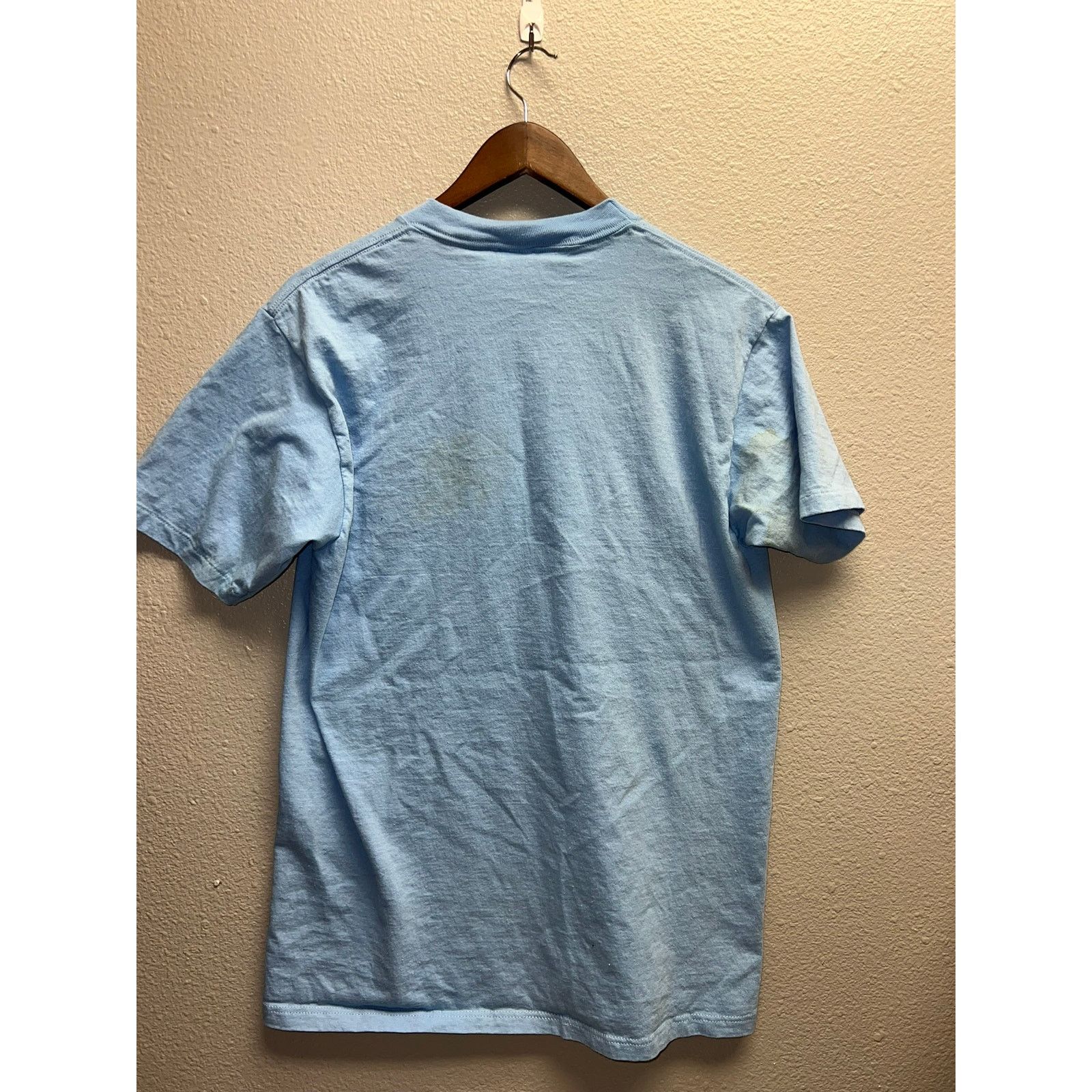 Jerzees 90s Vintage Jerzees Blue Blank Shirt Tee Stains Stained L Size US L / EU 52-54 / 3 - 7 Thumbnail