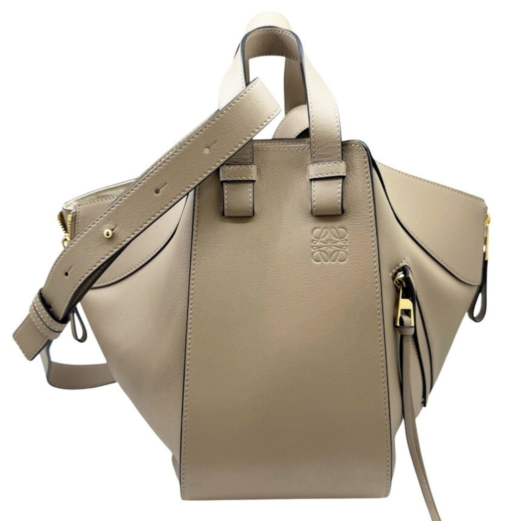 Loewe LOEWE Hammock Small Leather Shoulder Bag (Grey Beige) - Women's Handbag Size ONE SIZE - 1 Thumbnail