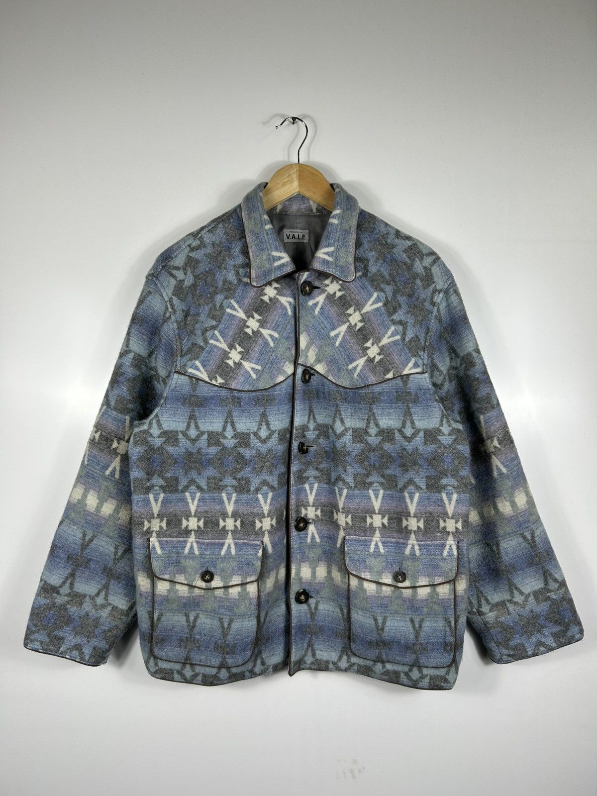 Japanese Brand × Native ⚡️Vintage V.A.L.E Western Aztec Fleece Shirt Jacket Size US M / EU 48-50 / 2 - 1 Thumbnail