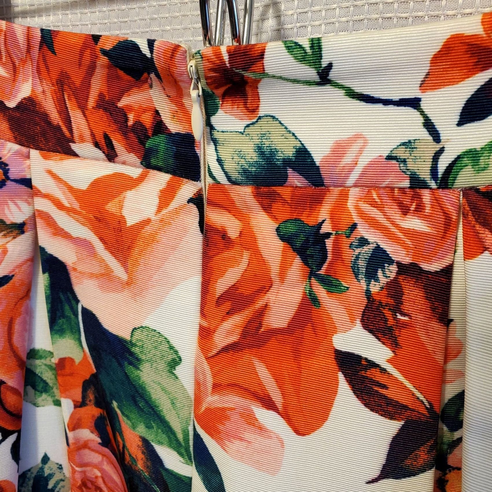 Vintage VINTAGE Eliza J Floral Midi Flounce Party Skirt Jacquard Roses Tulle Underlay Sz 4 Size 27" / US 4 / IT 40 - 6 Thumbnail