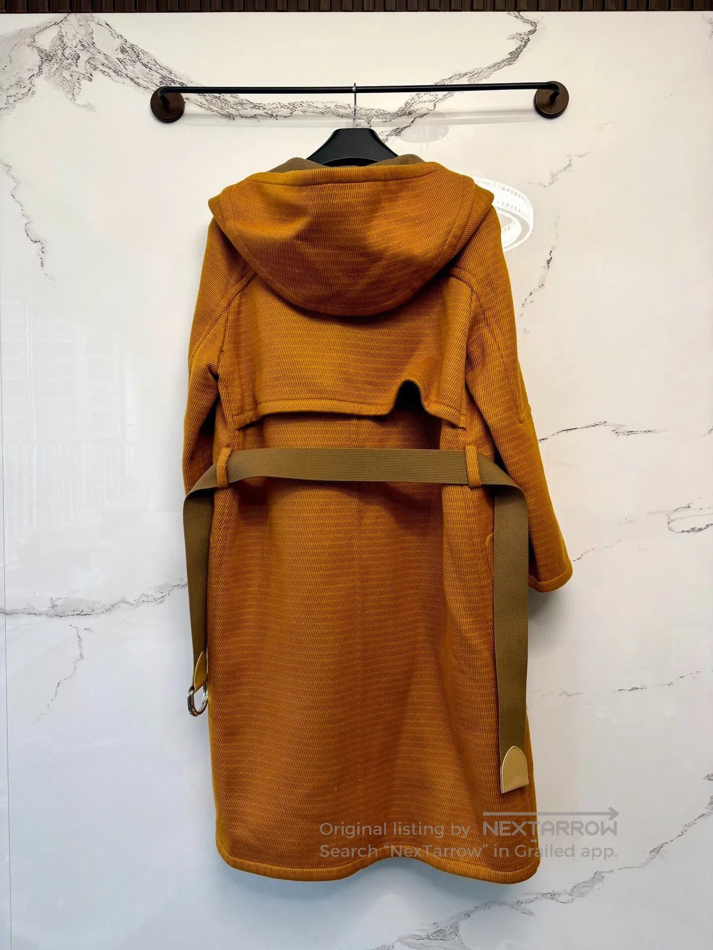 Hermes hermes hooded bathrobe coat in mustard. Size XXS / US 00 / IT 34 - 3 Thumbnail