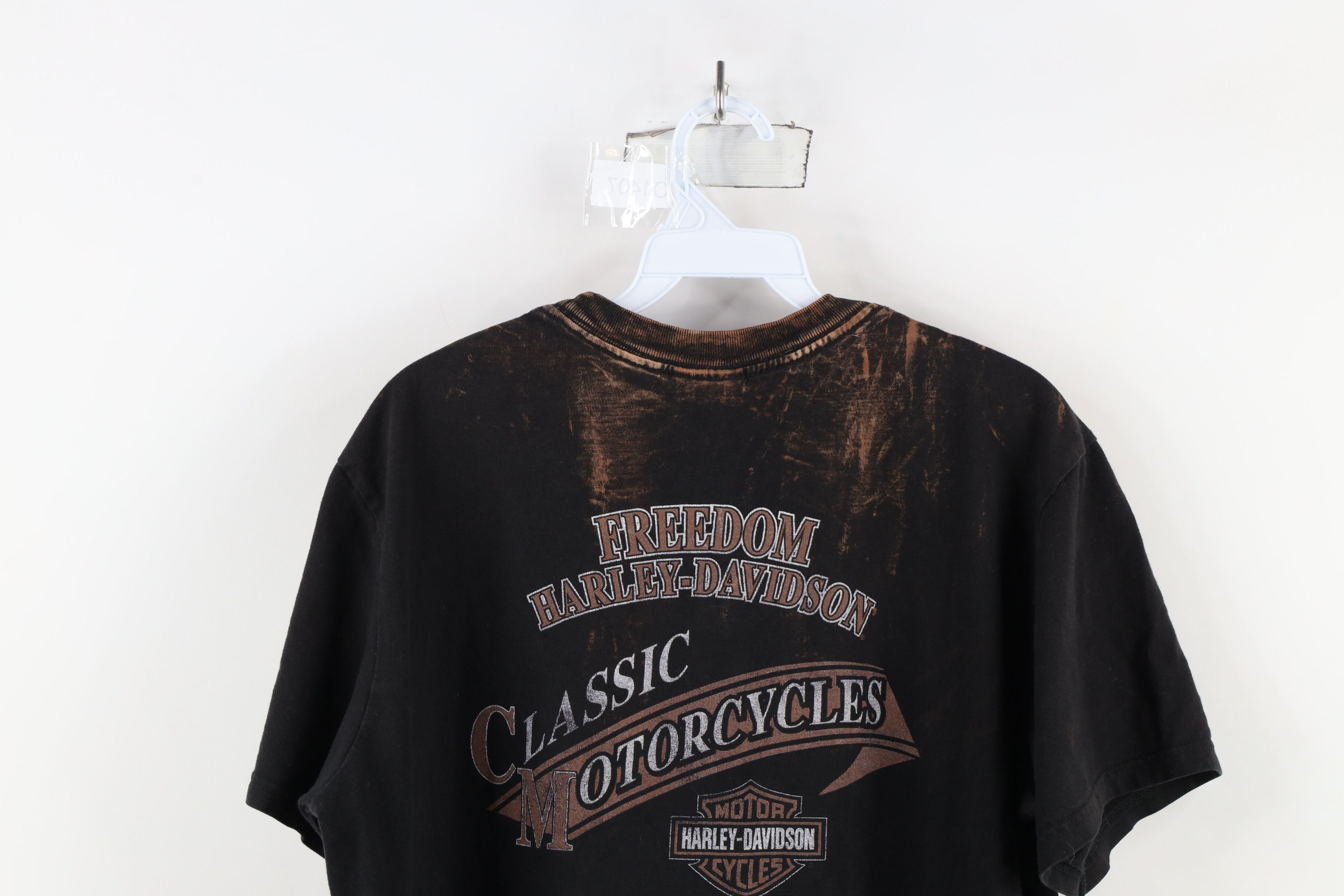 Harley Davidson × Vintage Vintage Y2K Harley Davidson Army Dog Tags Bleached T-Shirt Size US L / EU 52-54 / 3 - 14 Thumbnail