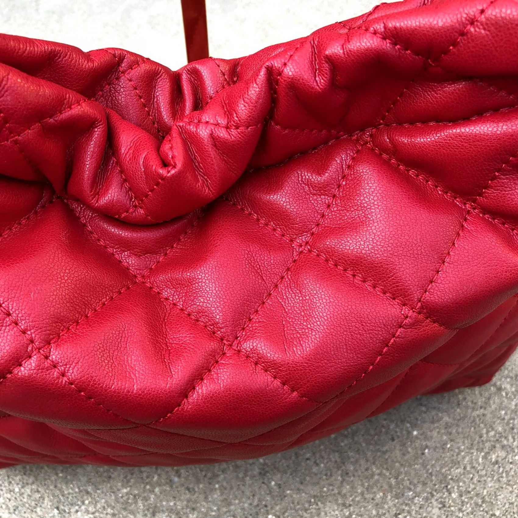 Vintage INC International Concepts Quilted Purse Women's Red Faux Leather Shoulder Bag Size ONE SIZE - 3 Thumbnail