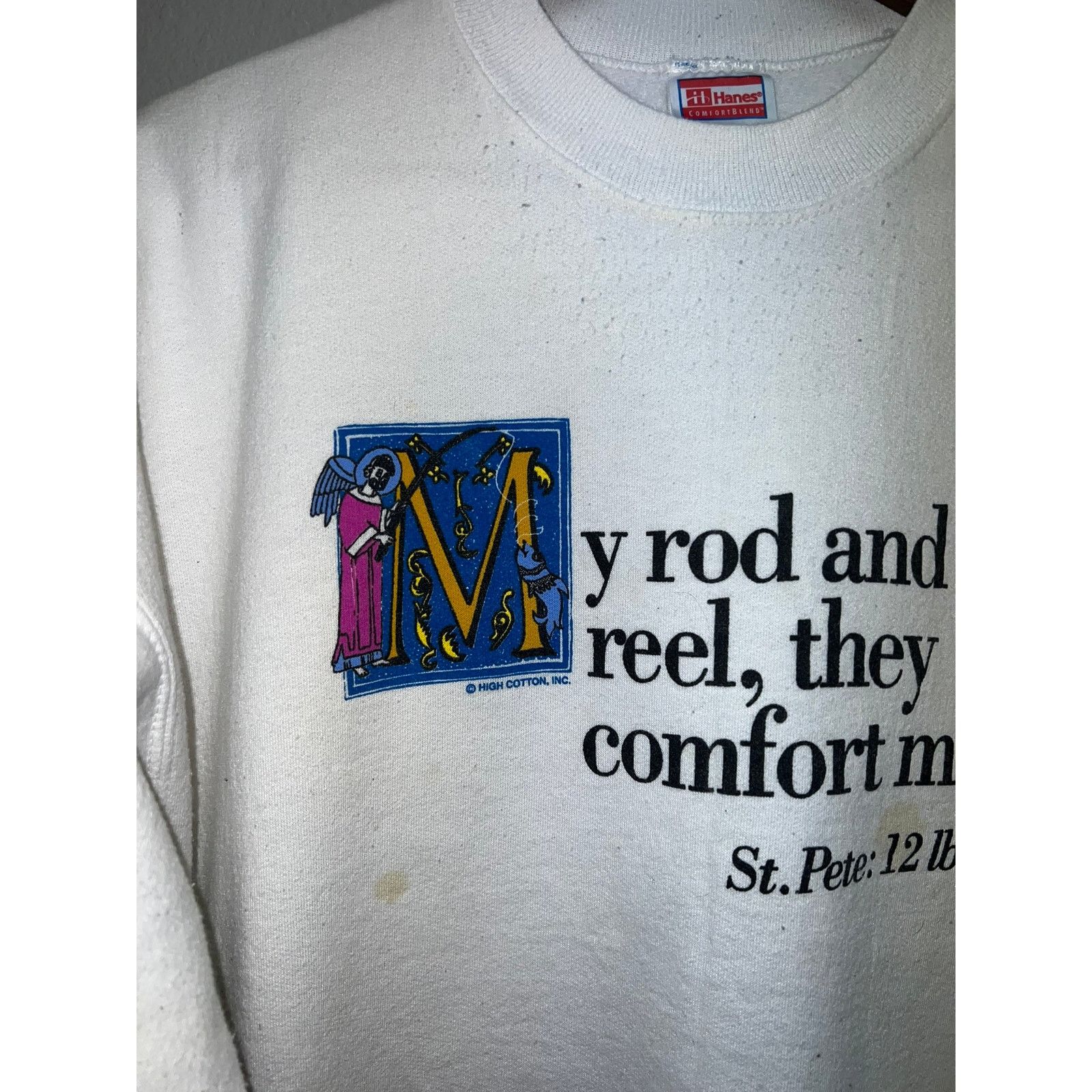 Vintage Vintage Fishing Sweatshirt St Pete Jesus Crewneck Stained XL Size US XL / EU 56 / 4 - 2 Thumbnail