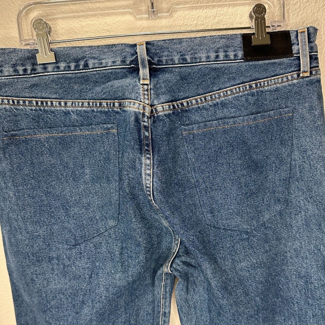 GOLDSIGN Goldsign Gold Button Fly Med Wash Straight Leg Crop Jeans 31 Size 31" - 8 Thumbnail
