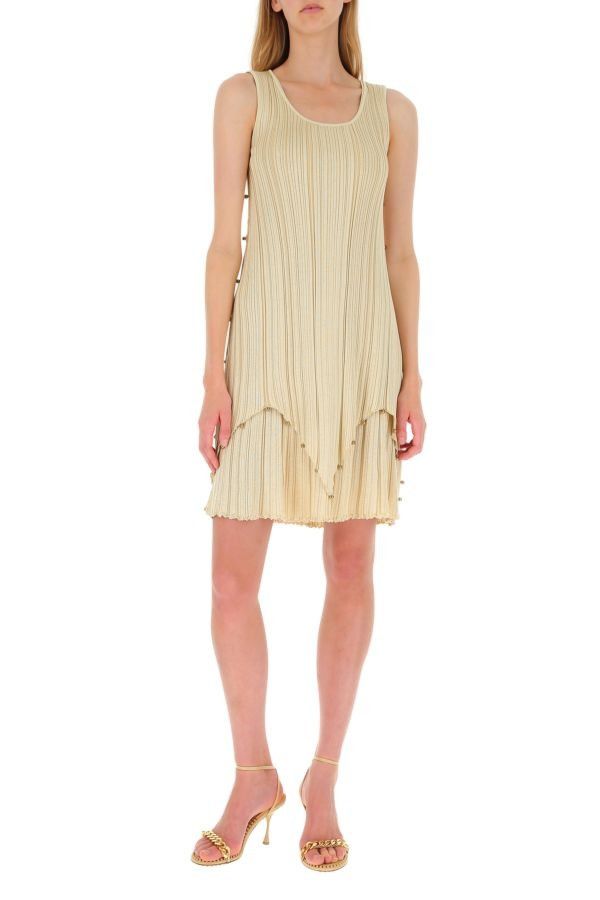 Bottega Veneta o1n1vont0325 Viscose Pilsse 2 in 1 Dress in Camomile Size L / US 10 / IT 46 - 2 Thumbnail