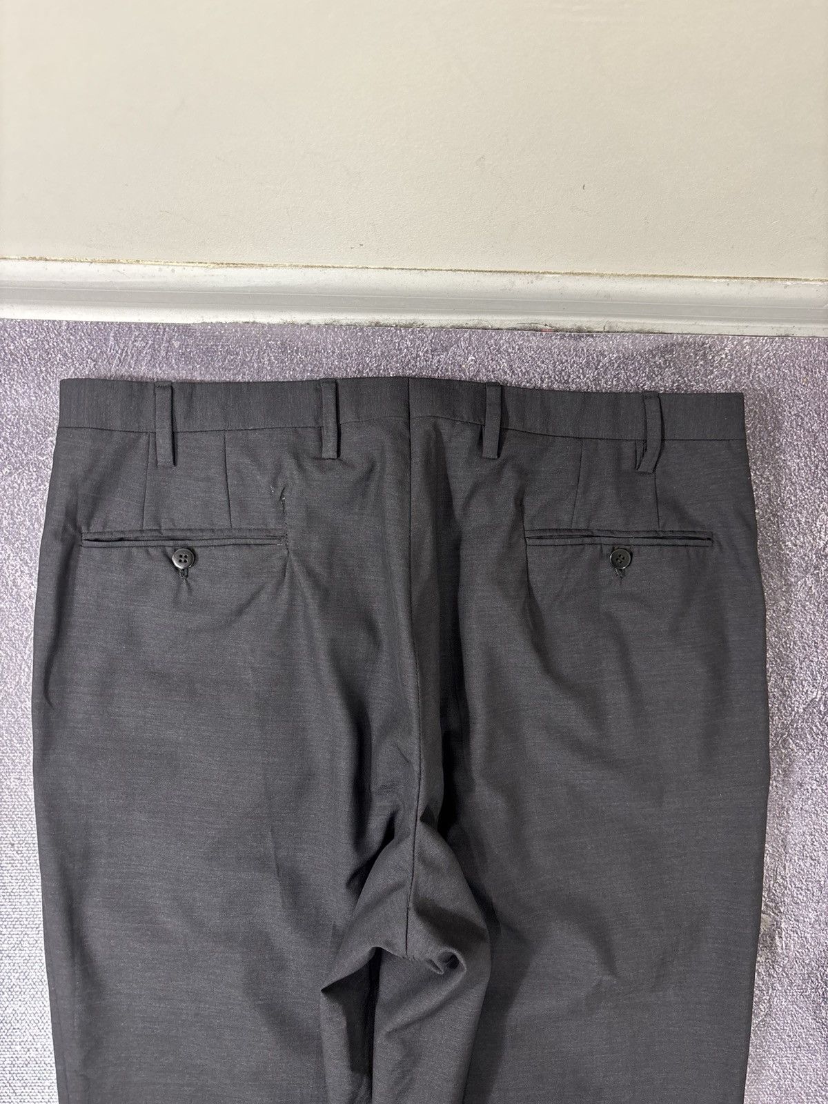 Kiton Kiton Napoli Vintage Dark Gray Flat Front Wool Dress Pants Size US 38 / EU 54 - 12 Thumbnail