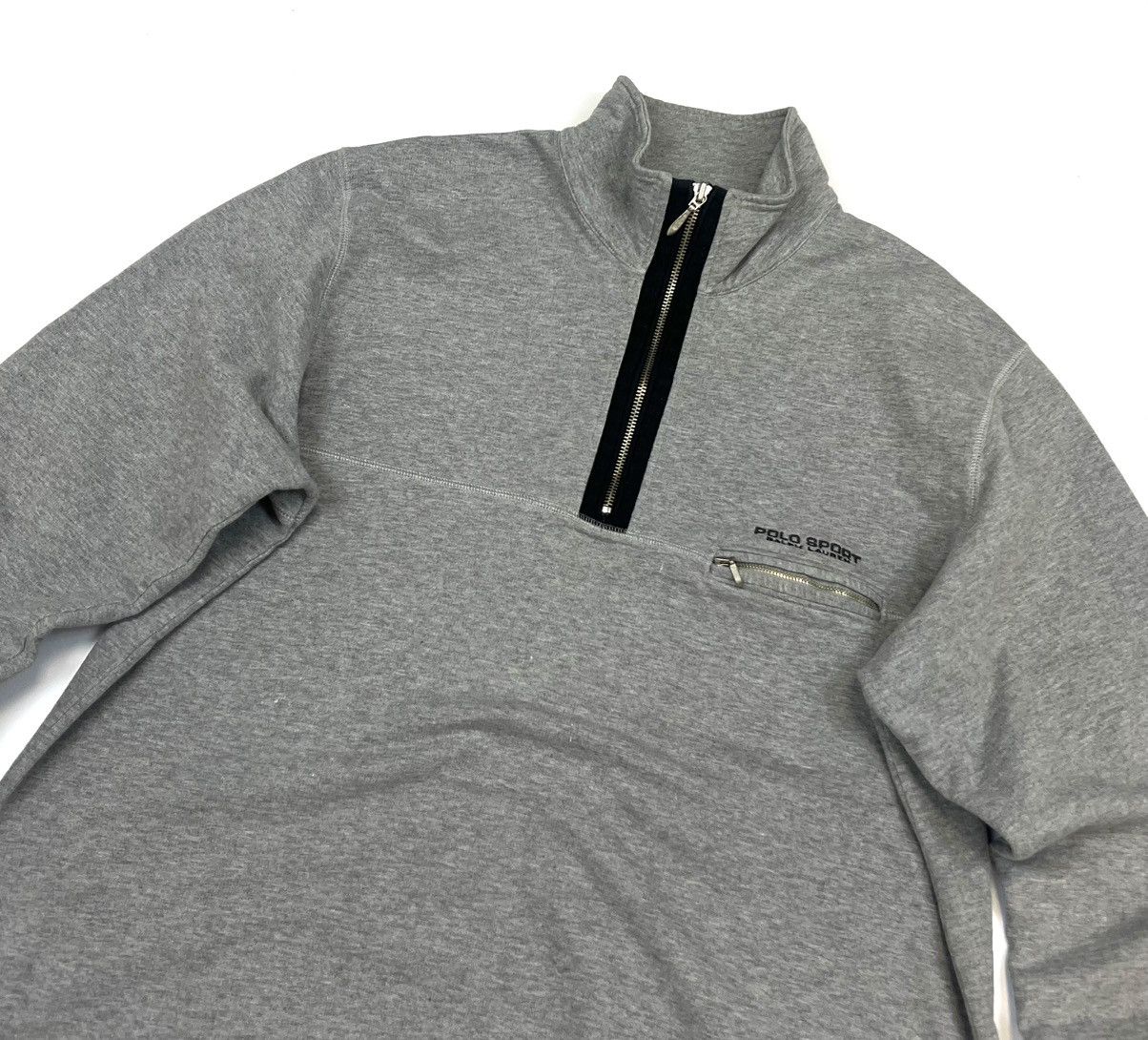 Polo Ralph Lauren × Ralph Lauren × Vintage Vintage Polo Sport Ralph Lauren Logo Grey Cotton 1/4 Zip -L Size US L / EU 52-54 / 3 - 4 Thumbnail