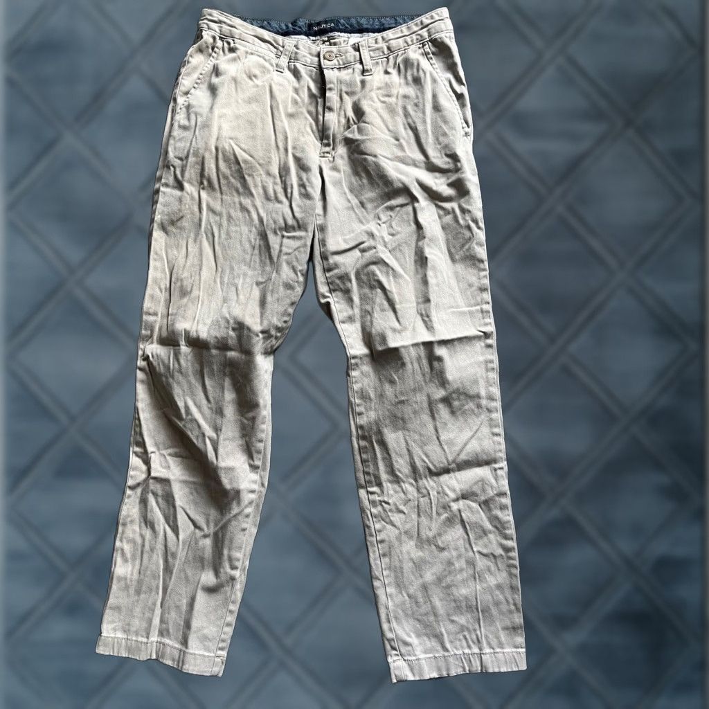 Nautica VINTAGE Nautica Chino Pants Mens Size 30x30 Tan Beige The Deck Pant Casual Mens Regular 30 Beige Pants Size US 30 / EU 46 - 1 Thumbnail