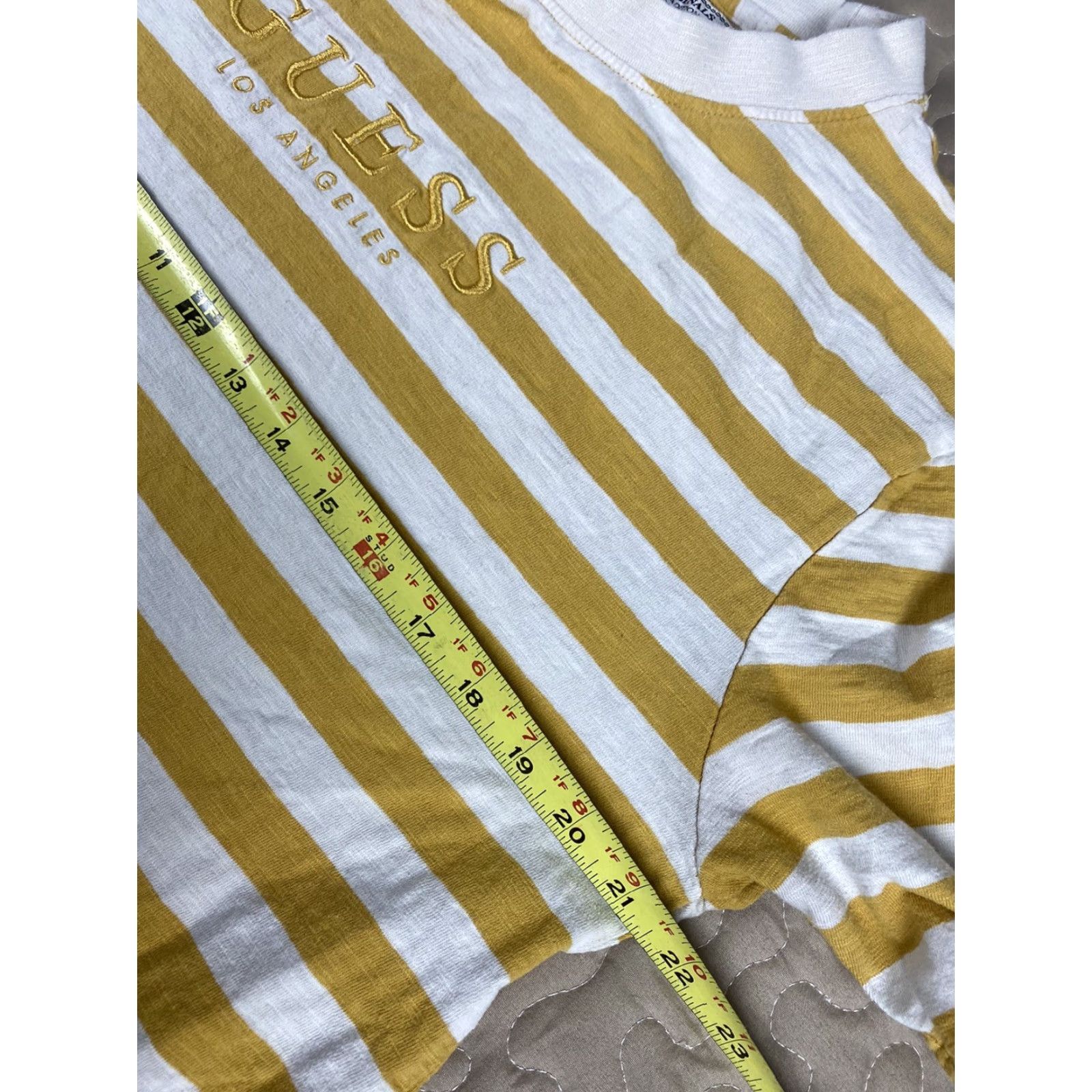 Guess Guess Jesns Los Angeles Yellow Stripes Embroderd logo T Shirt Mens M Size US M / EU 48-50 / 2 - 5 Thumbnail
