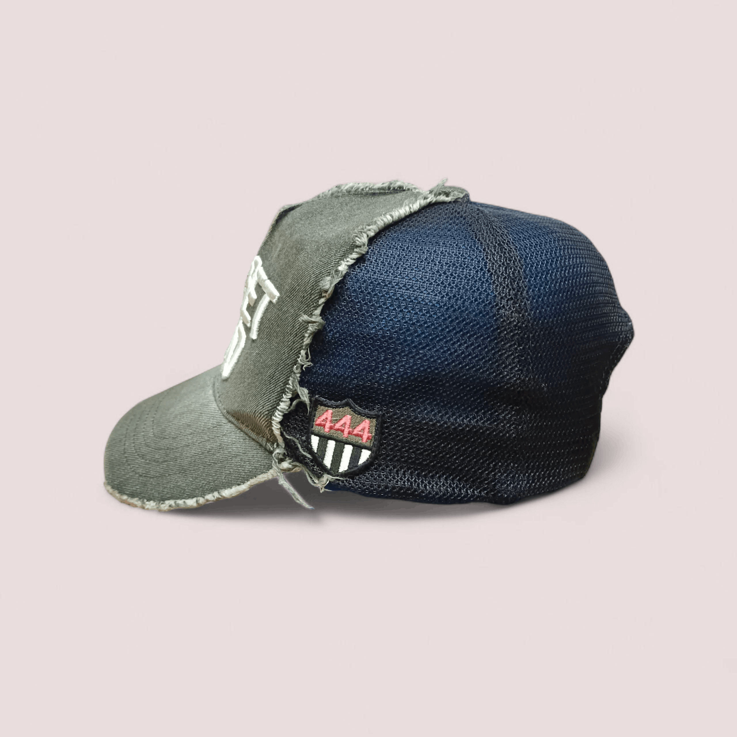 Designer YOSHINORI KOTAKE " SUNSET BLVD" Distressed DenimTrucker Hat Size ONE SIZE - 3 Thumbnail