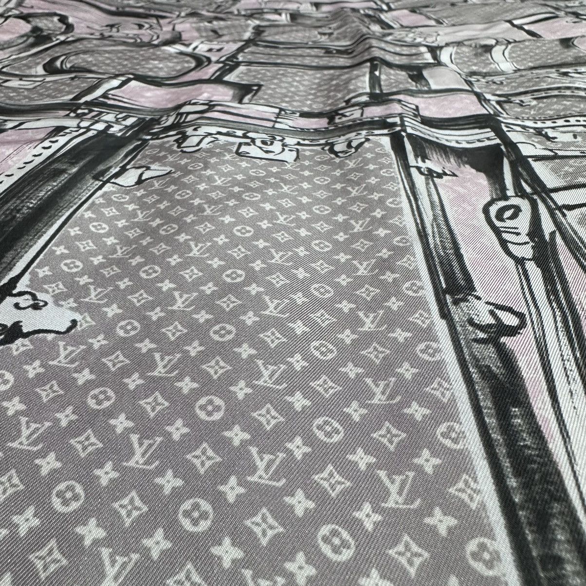 Louis Vuitton LOUIS VUITTON Silk Scarf Trunk Monogram Square - Italy Made Size ONE SIZE - 5 Thumbnail
