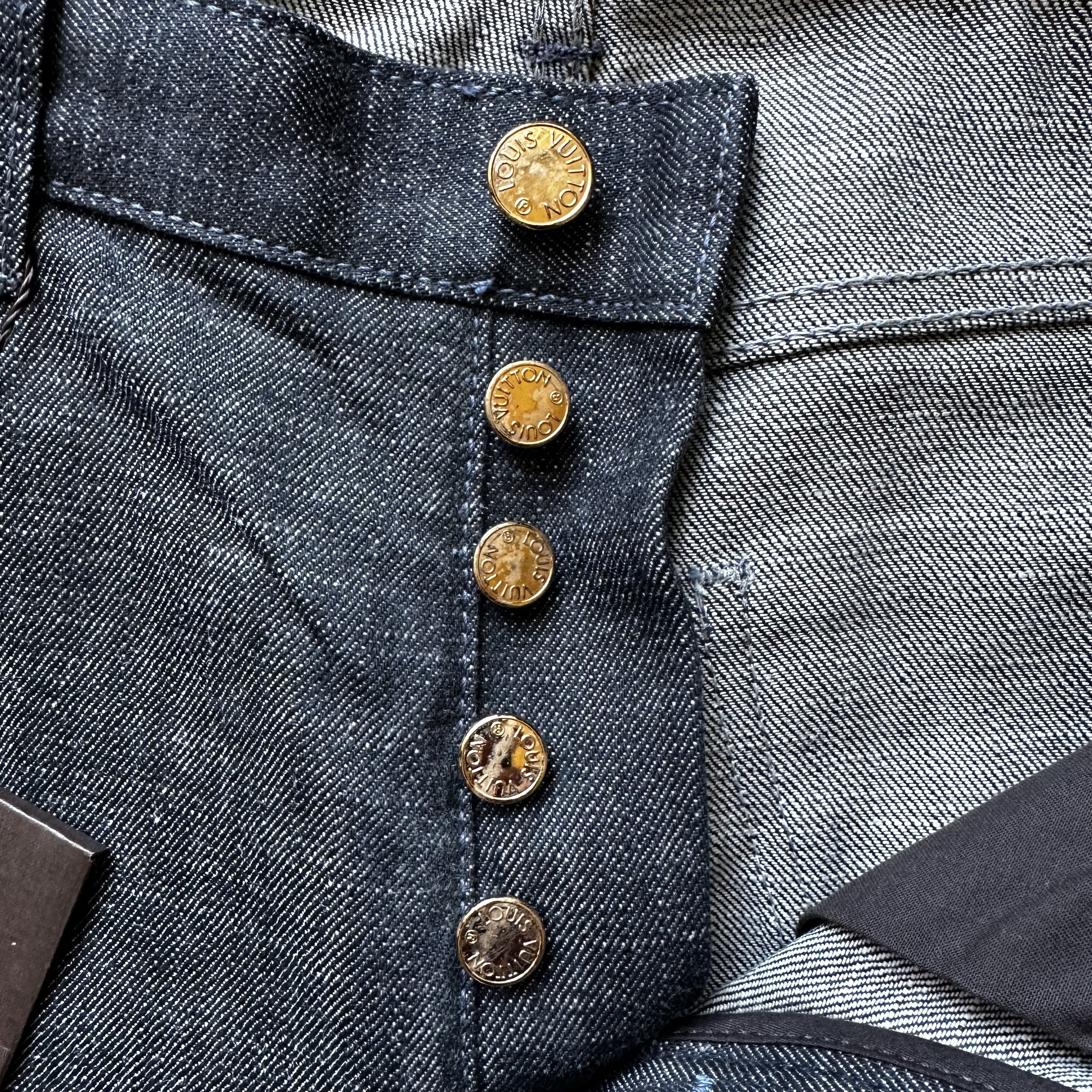 Louis Vuitton LOUIS VUITTON Dk Grey RAW COTTON DENIM Slim JEANS Sz 40 FR Size US 31 - 7 Thumbnail