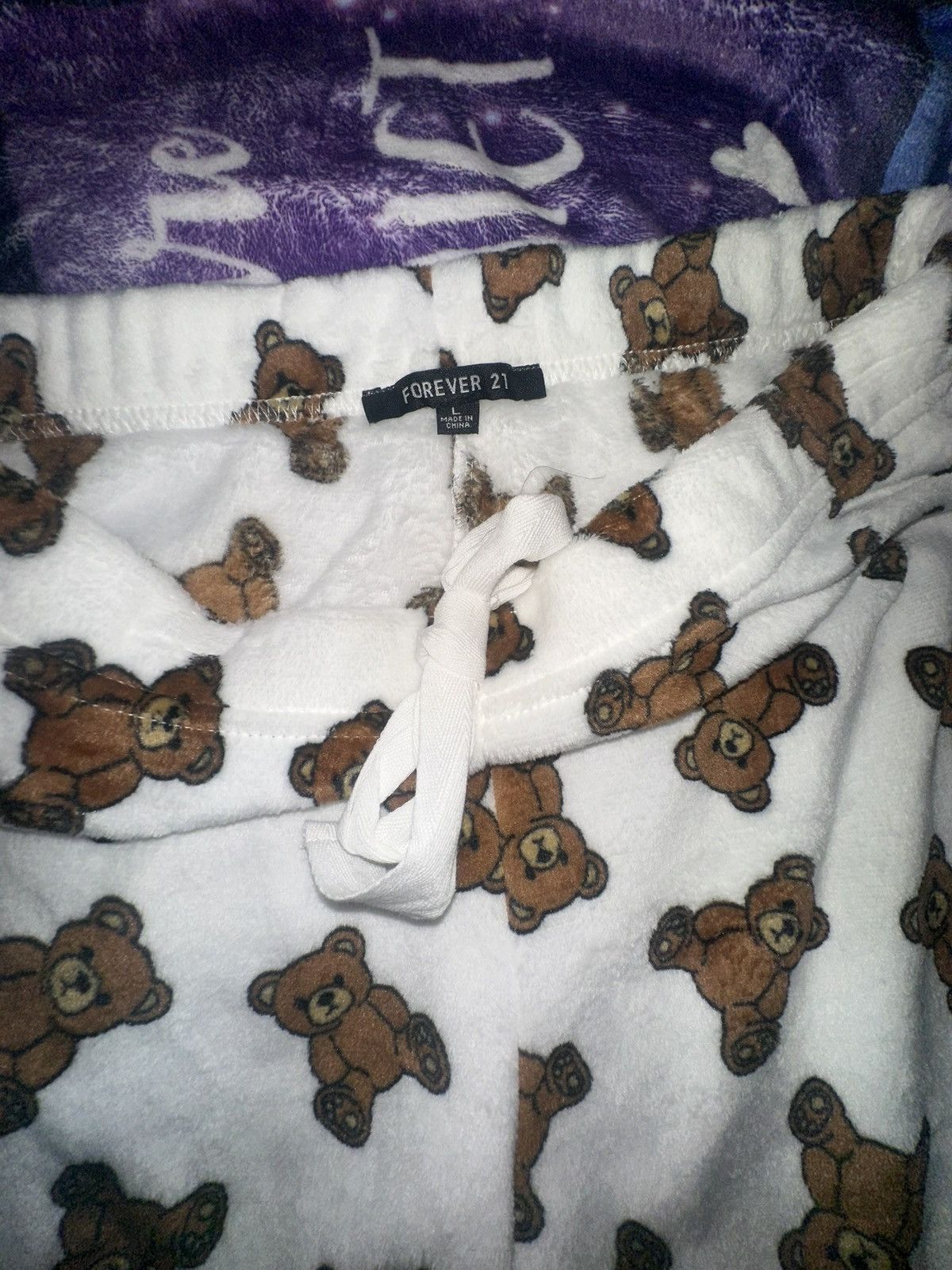 Forever 21 Forever21 “Put a Bow On It” Pajama Pants w/ Teddy Bear Print Size 34" / US 12 / IT 48 - 1 Thumbnail