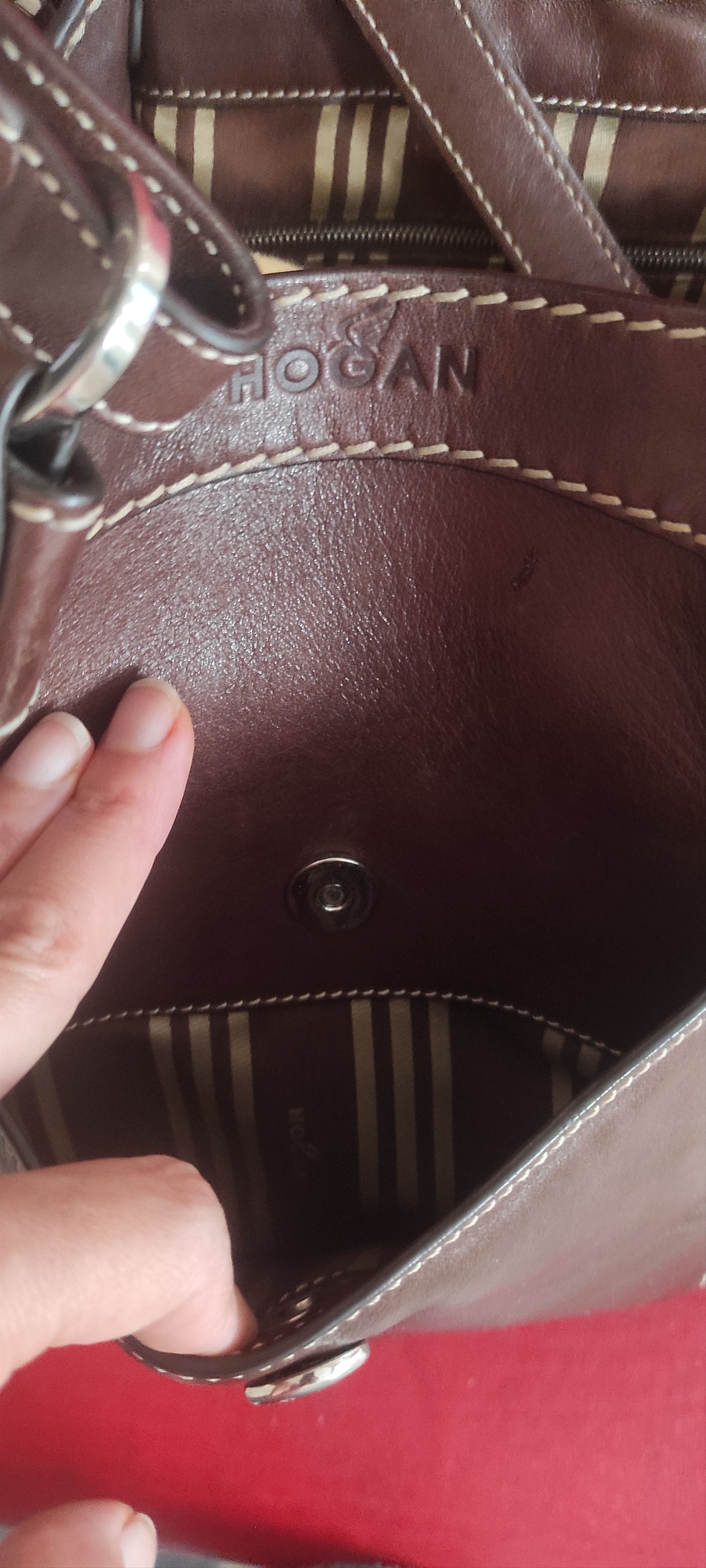 Hogan Hogan Vintage Cognac Brown Leather Shoulder Bag Made Italy Size ONE SIZE - 25 Thumbnail