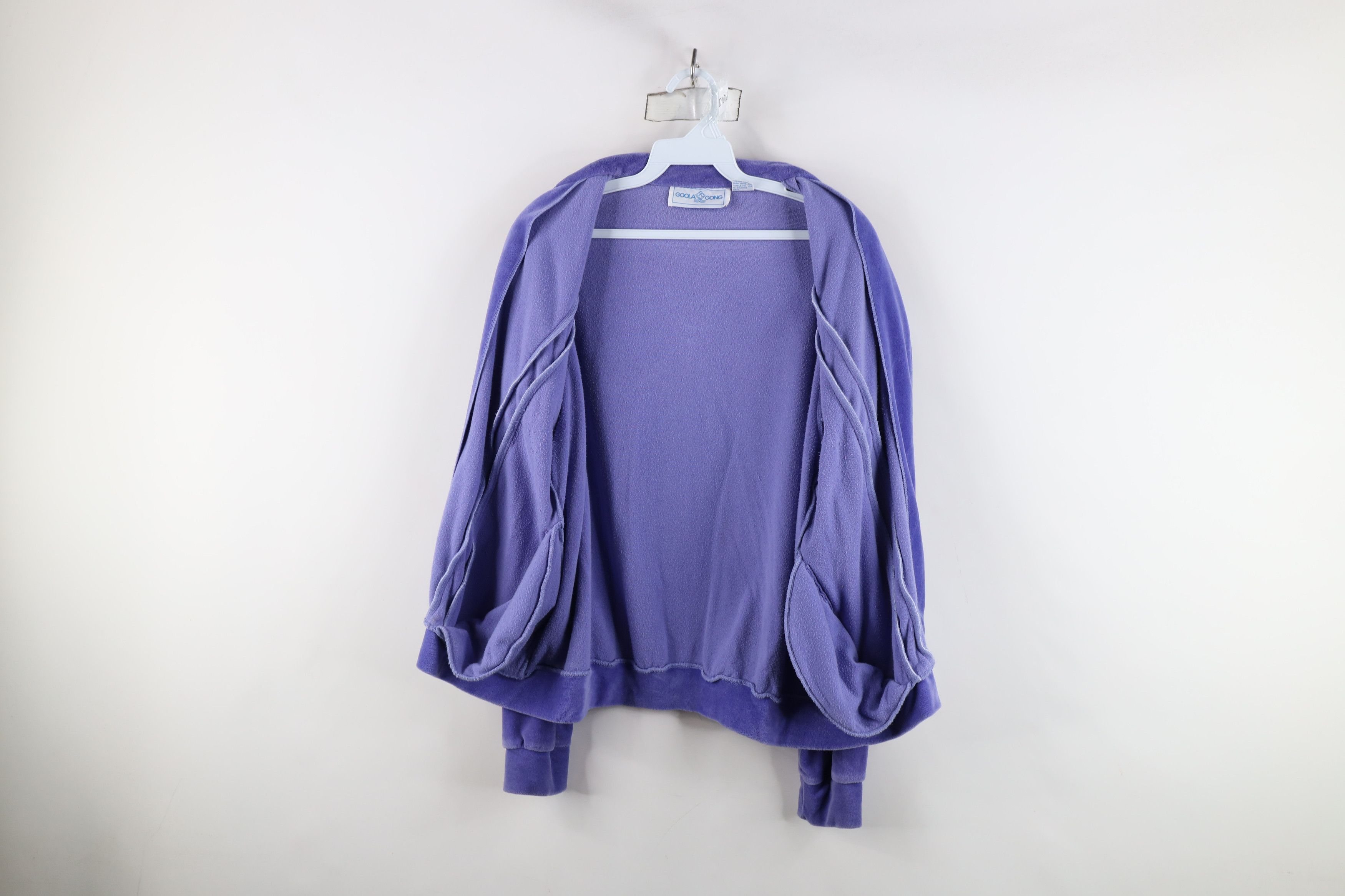 Vintage Vintage 90s Streetwear Velour Cafe Racer Bomber Jacket Size L / US 10 / IT 46 - 9 Thumbnail