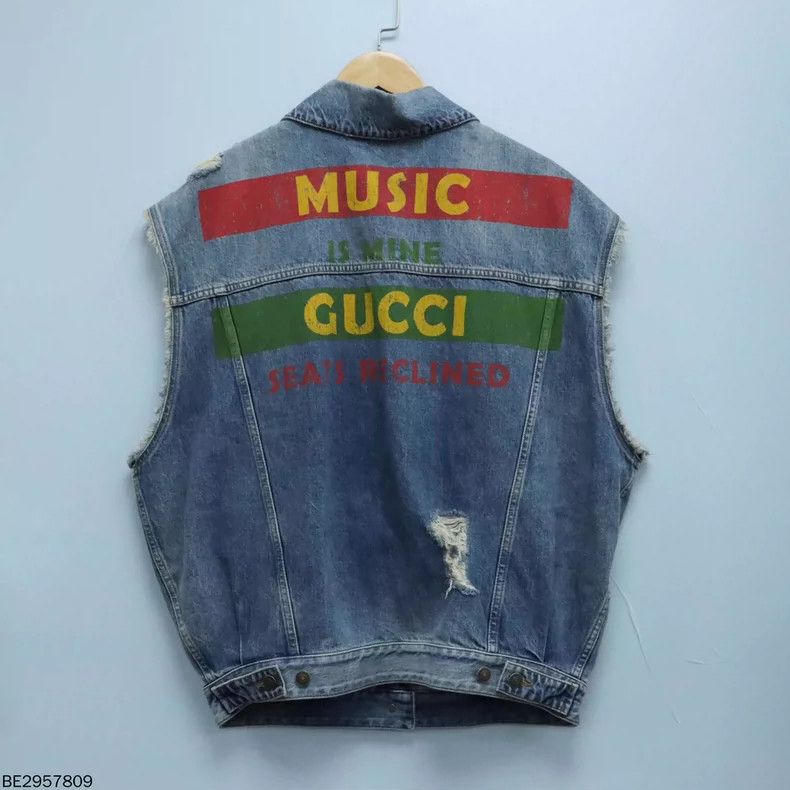 Gucci Gucci Size38 100 Special Series Blue Denim Vest Size US XXS / EU 40 - 2 Thumbnail