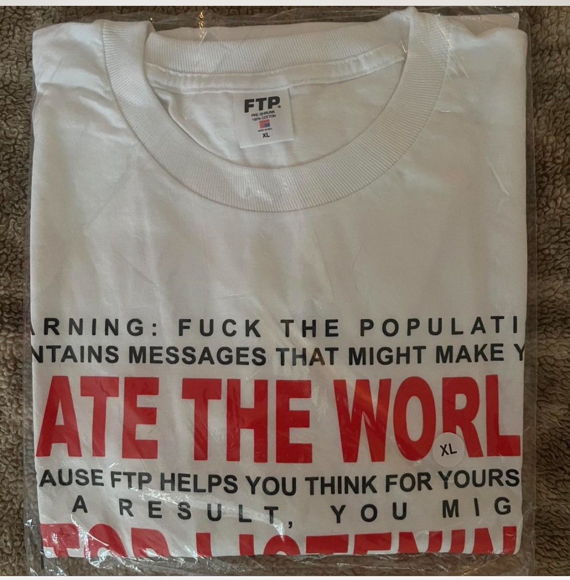 Fuck The Population FTP Hate the World L/S tee. Size US XL / EU 56 / 4 - 2 Thumbnail