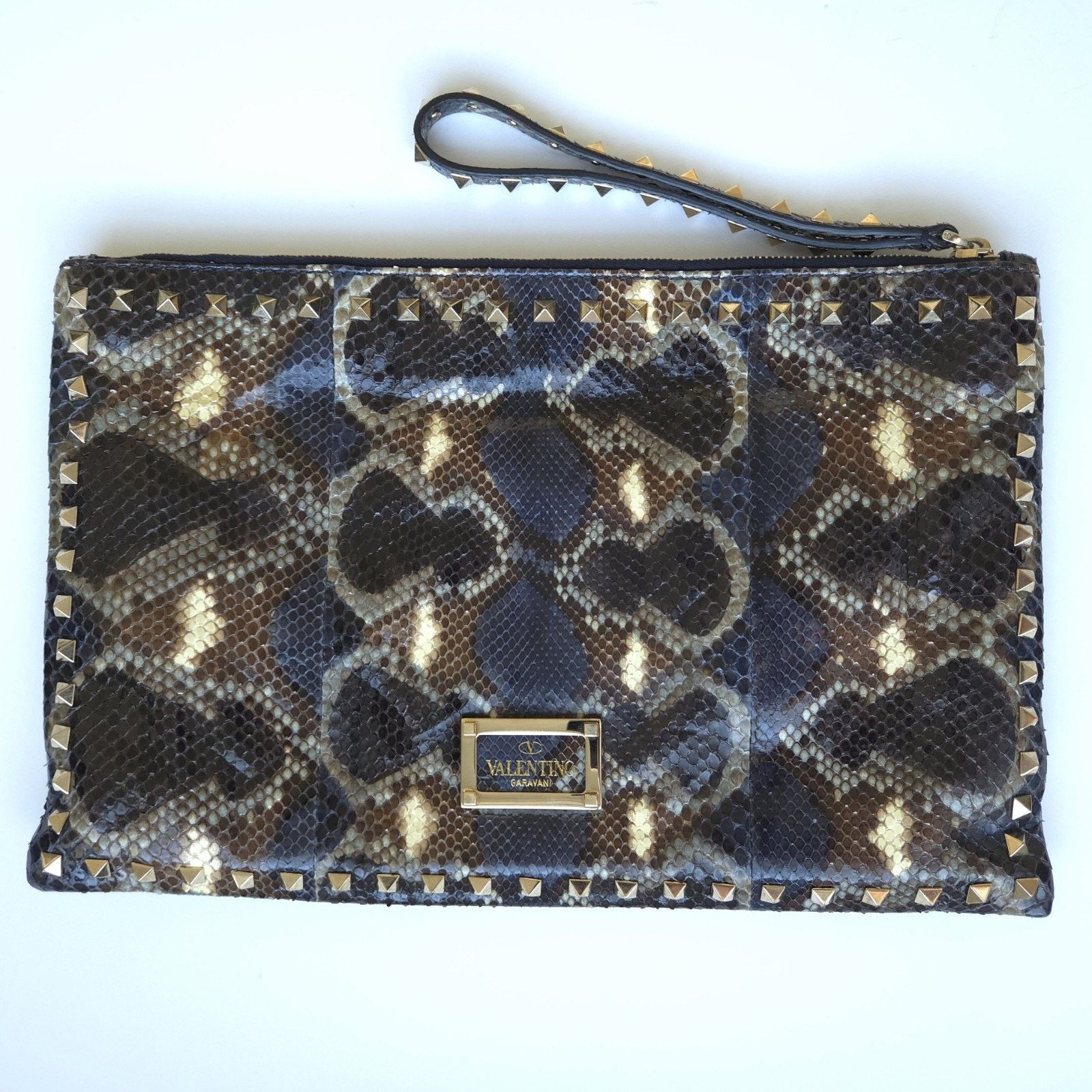 Valentino Valentino Multicolor Python Rockstud Clutch Size ONE SIZE - 1 Thumbnail