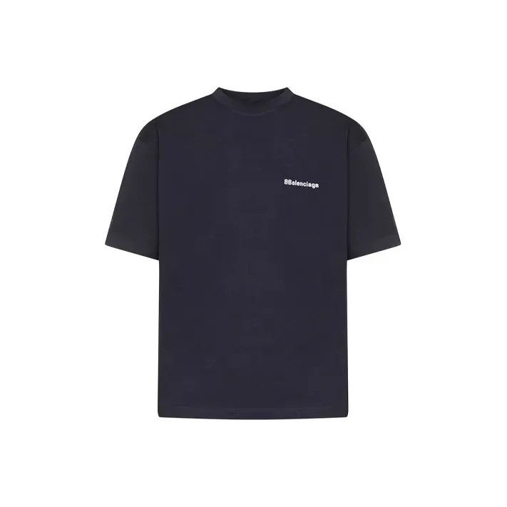 Balenciaga Balenciaga SS22 Logo Embroidered Blue T-Shirt Size US L / EU 52-54 / 3 - 1 Thumbnail