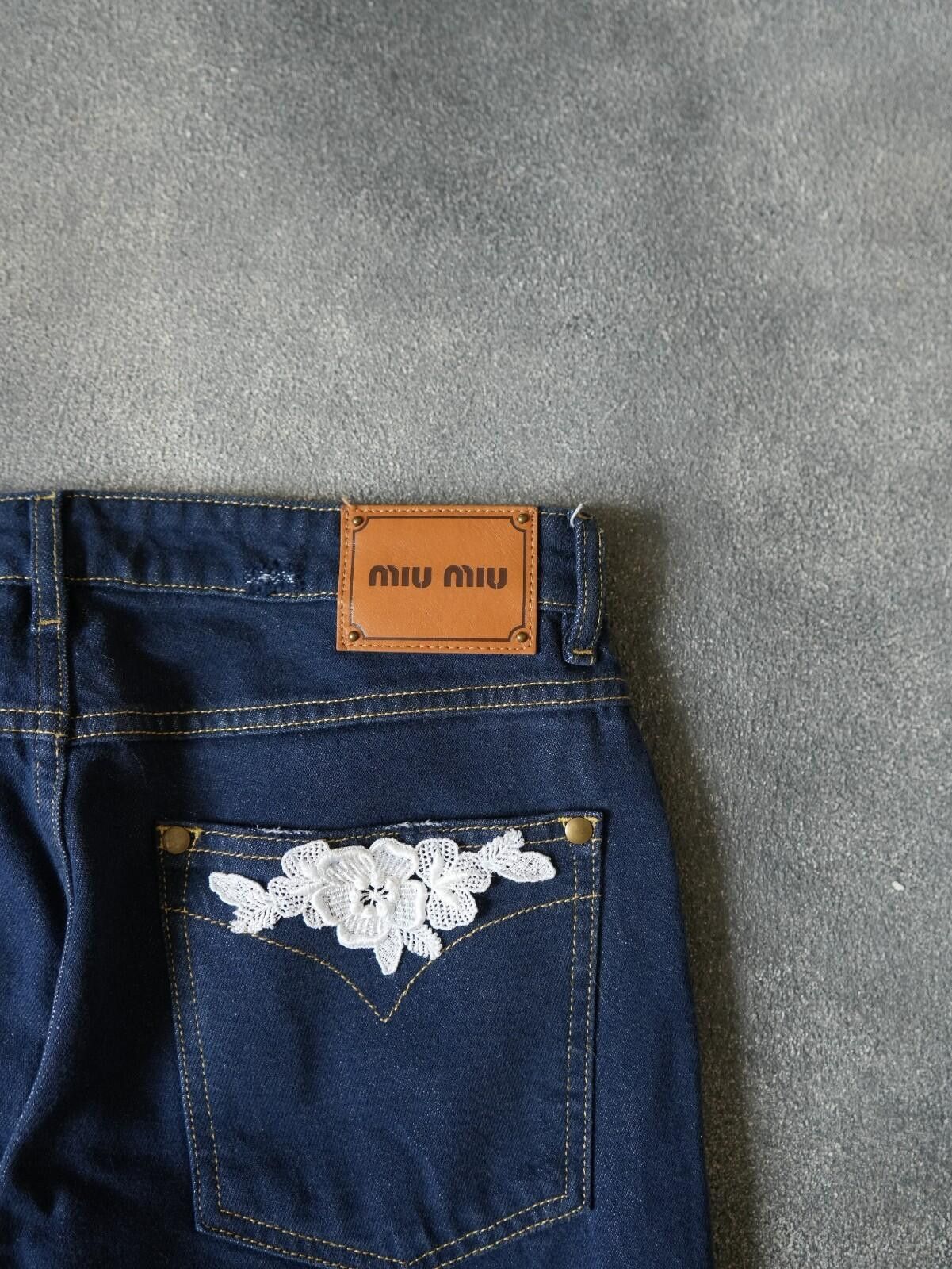 Miu Miu Miu Miu Distressed W/ Lace Part Skinny Jeans Pants Size 26" / US 2 / IT 38 - 12 Thumbnail