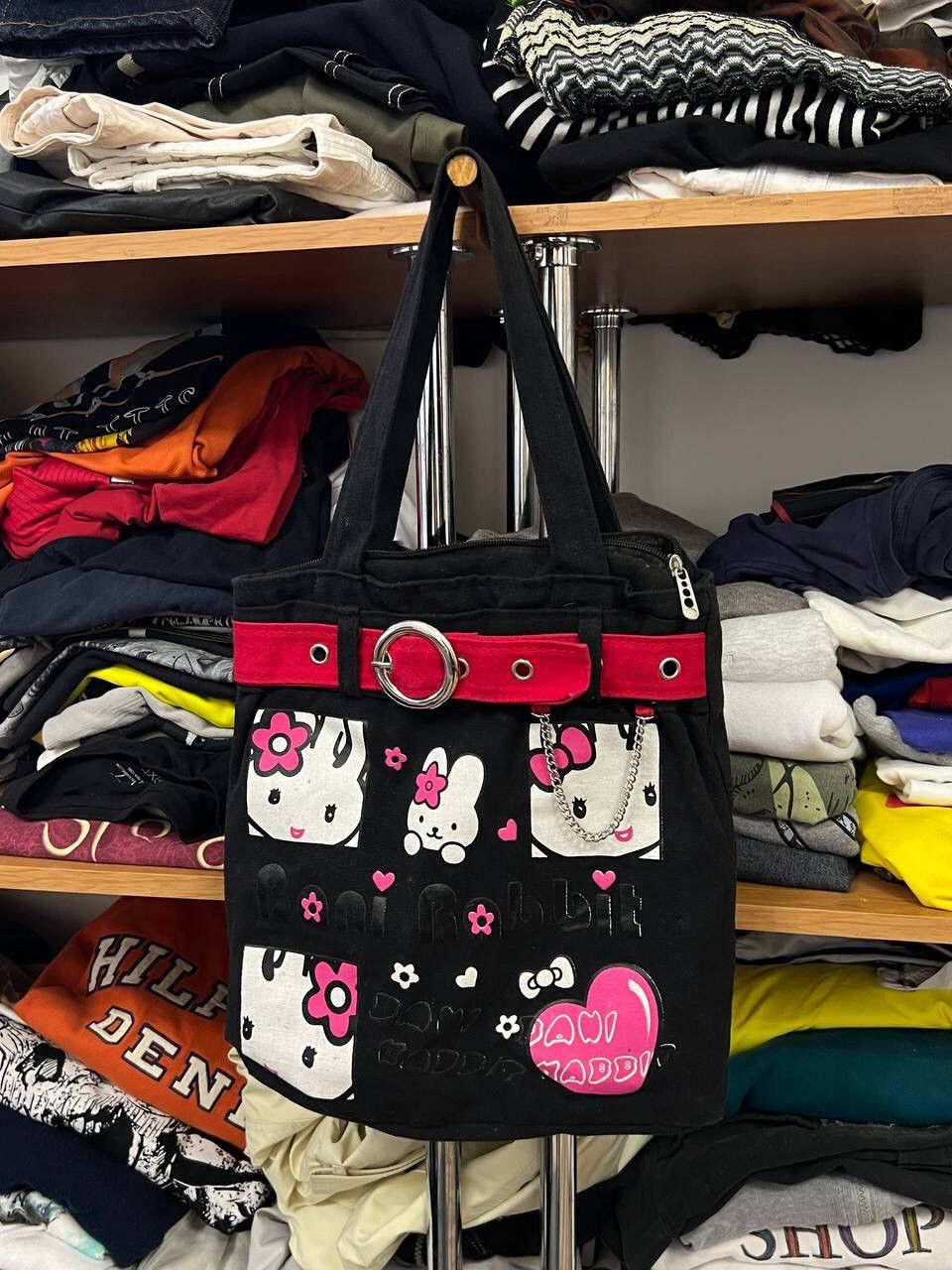 Japanese Brand × Vintage Capacity Patchwork Retro Hello Kitty Y2k Bag Size ONE SIZE - 1 Thumbnail