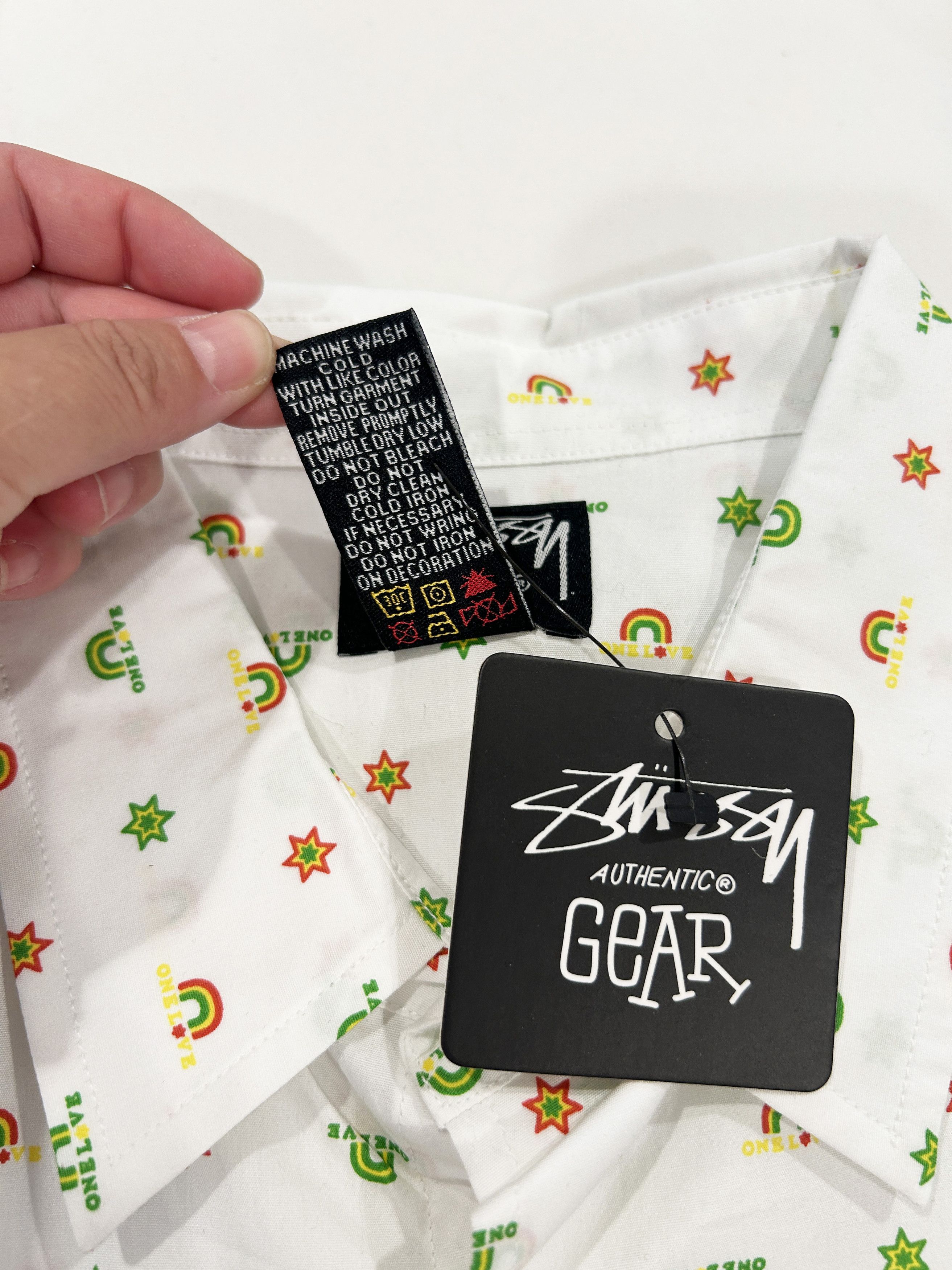 Stussy Rainbow White Allover Shirt Size US L / EU 52-54 / 3 - 4 Thumbnail