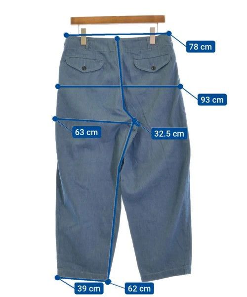 Comme des Garcons SHIRT Casual Pants Cotton Zipper Plain 2 Tucks Blue Size US 31 - 2 Thumbnail