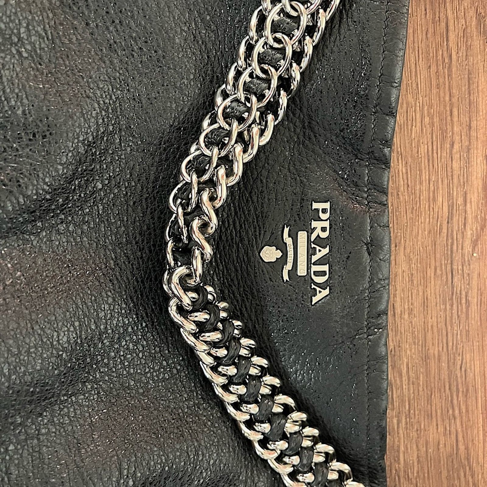 Prada Prada black shimmery leather chain bag Size ONE SIZE - 2 Thumbnail