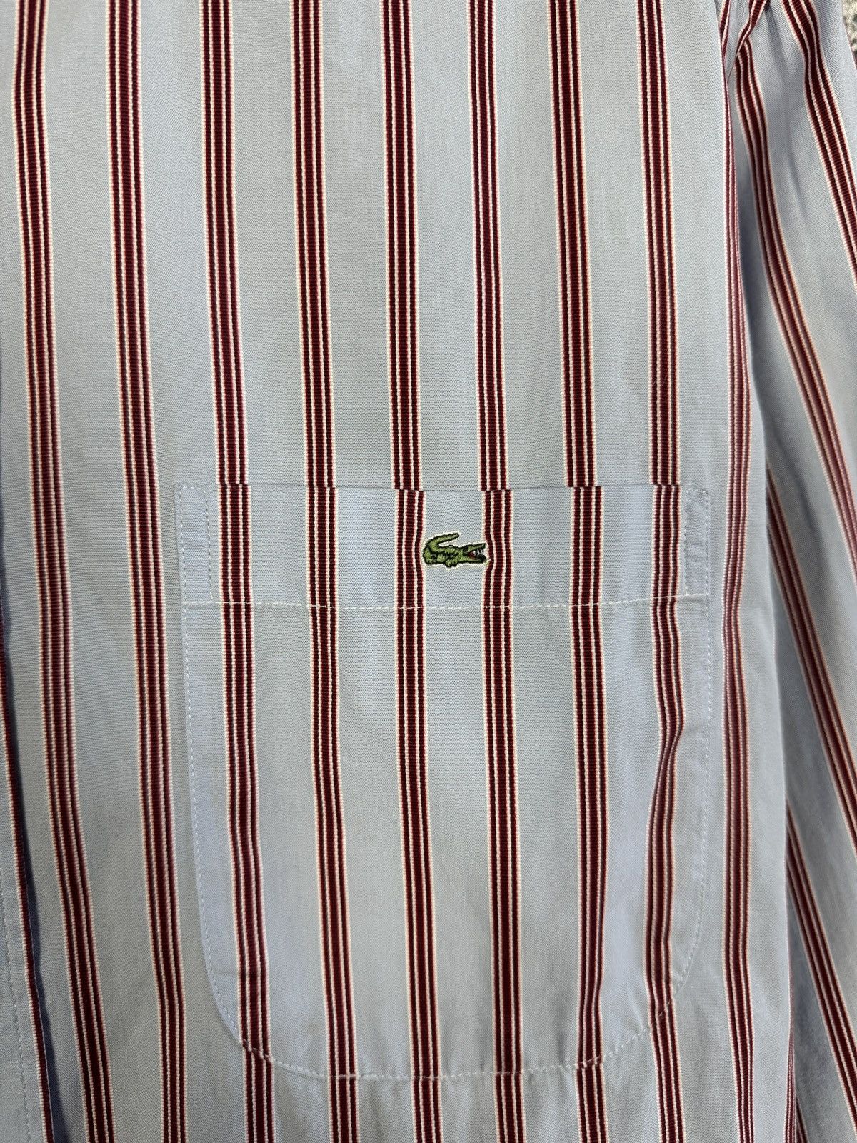 Lacoste Lacoste Vintage Long Sleeve Striped Shirt Button Up Size 42 Size US XL / EU 56 / 4 - 6 Thumbnail