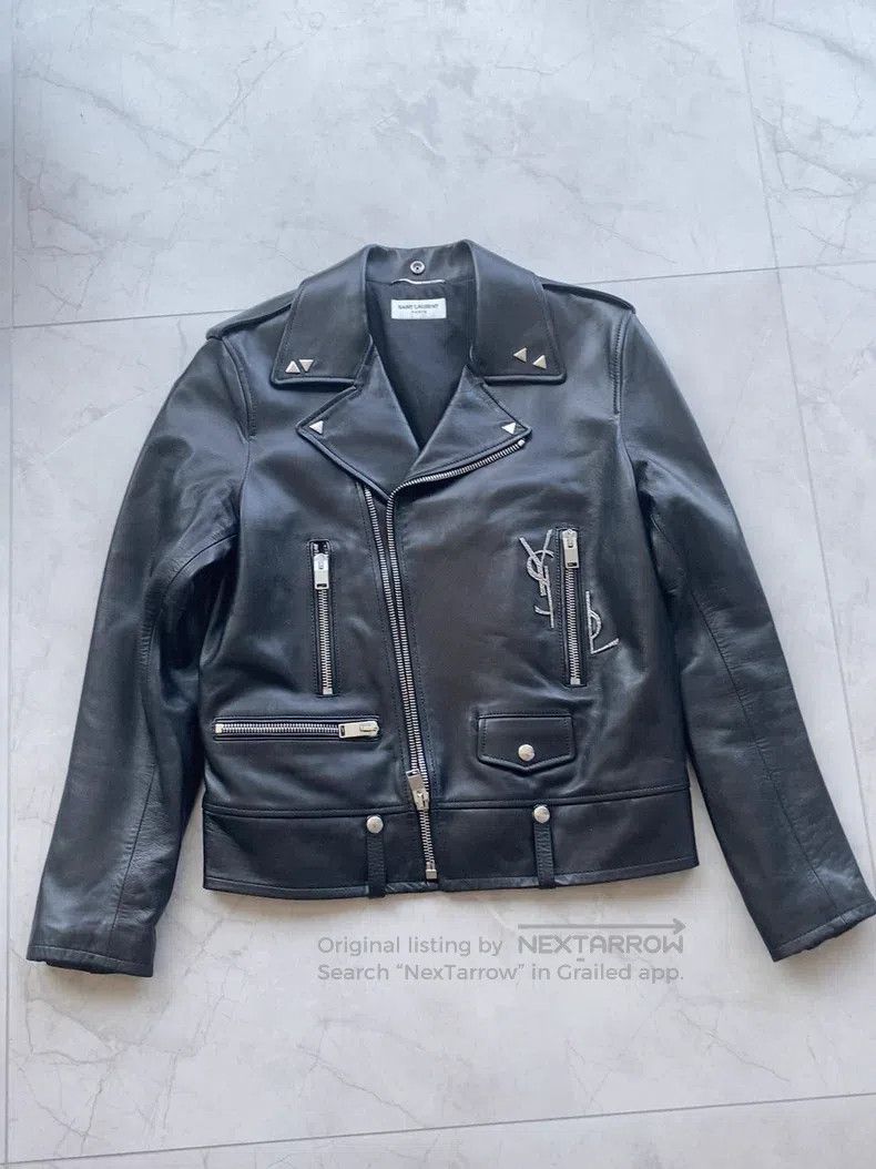 Saint Laurent Paris Saint Laurent Paris Leather Jacket Motorcycle Biker Jacket Size US M / EU 48-50 / 2 - 1 Thumbnail