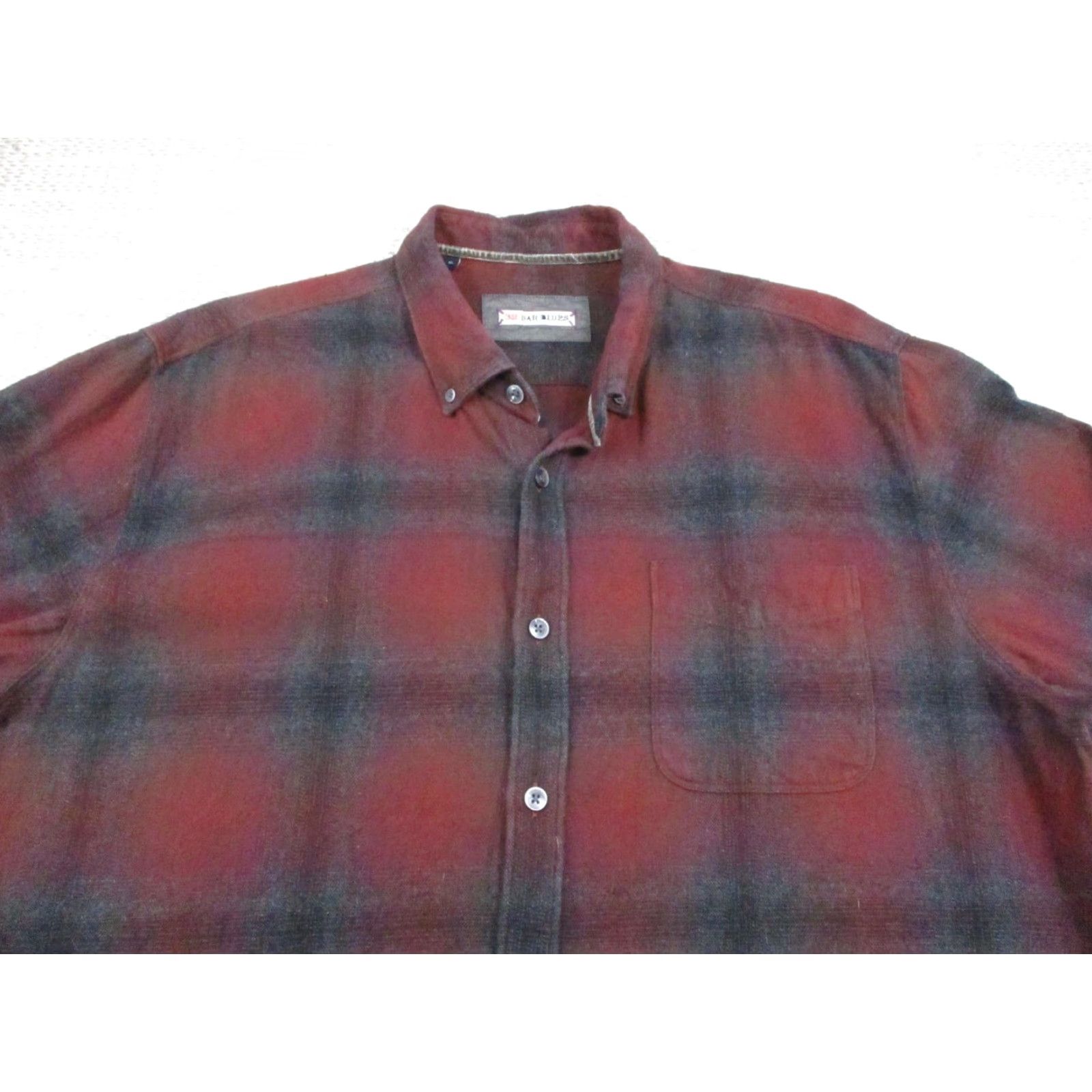Vintage 32 Bar Blues Shirt Mens XL Button-Down Plaid Shirt Red Black Cotton Flannel Casual Outdoors Long Sleeve Pocketed Vintage? No — remove. Size US XL / EU 56 / 4 - 4 Thumbnail