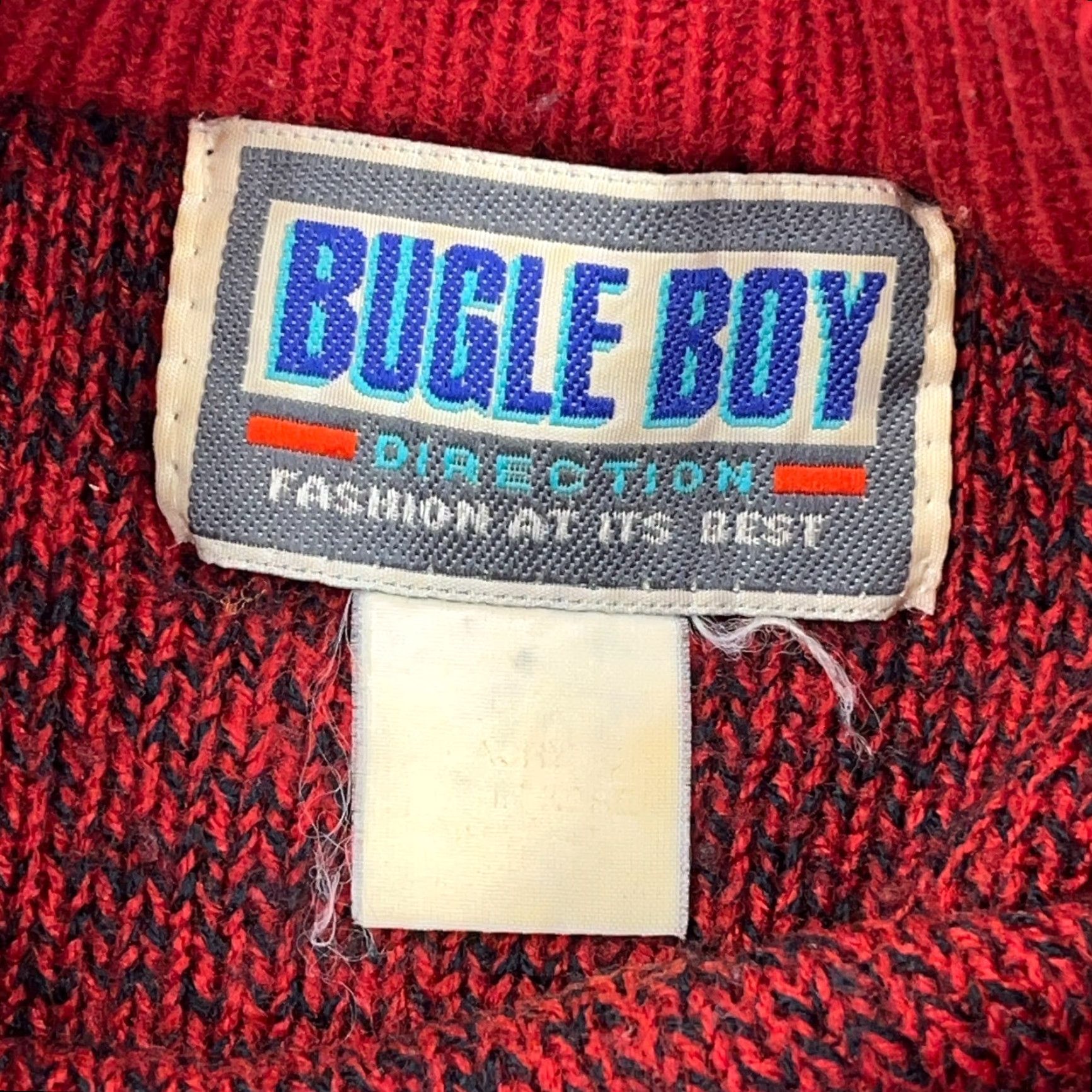 Bugle Boy Bugle Boy Vintage Sweater Men Large Red Heavy Knit Grandpa 80s 90s Fashion Size US L / EU 52-54 / 3 - 3 Thumbnail
