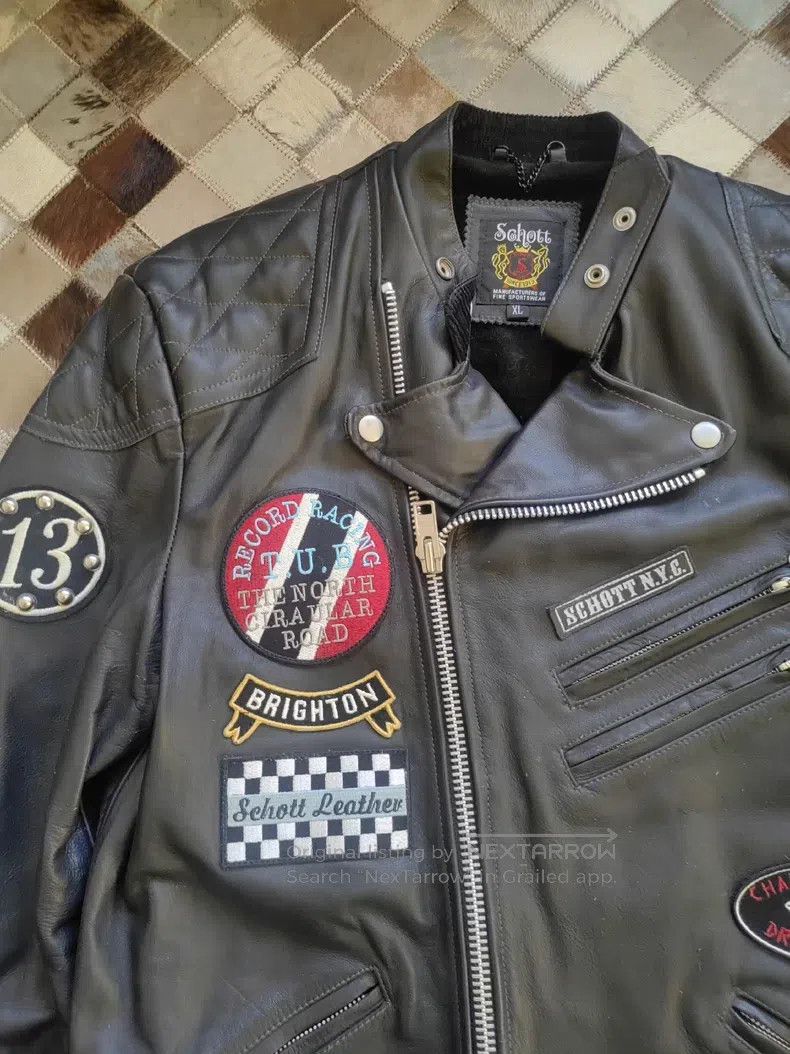 Schott Schott Nude cowhide Harley motorcycle biker jacket Size US XL / EU 56 / 4 - 3 Thumbnail