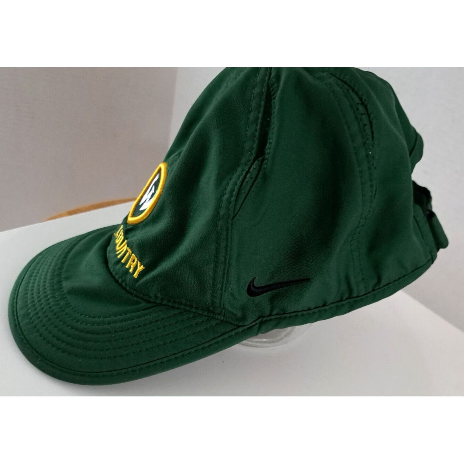 Nike VINTAGE Nike Dri-Fit Featherlight Hat & Nylon Backpack Wayne State Warriors Baseball Cap Adjustable Green Unisex Adults Mens Womens Boys Girls Size ONE SIZE - 4 Thumbnail