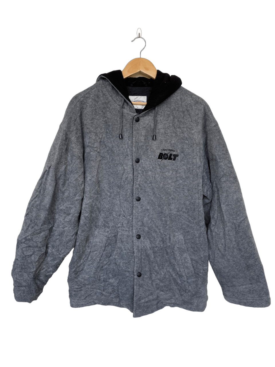 image of Lightning Bolt Sherpa Jacket in Grey, Men's (Size Large)