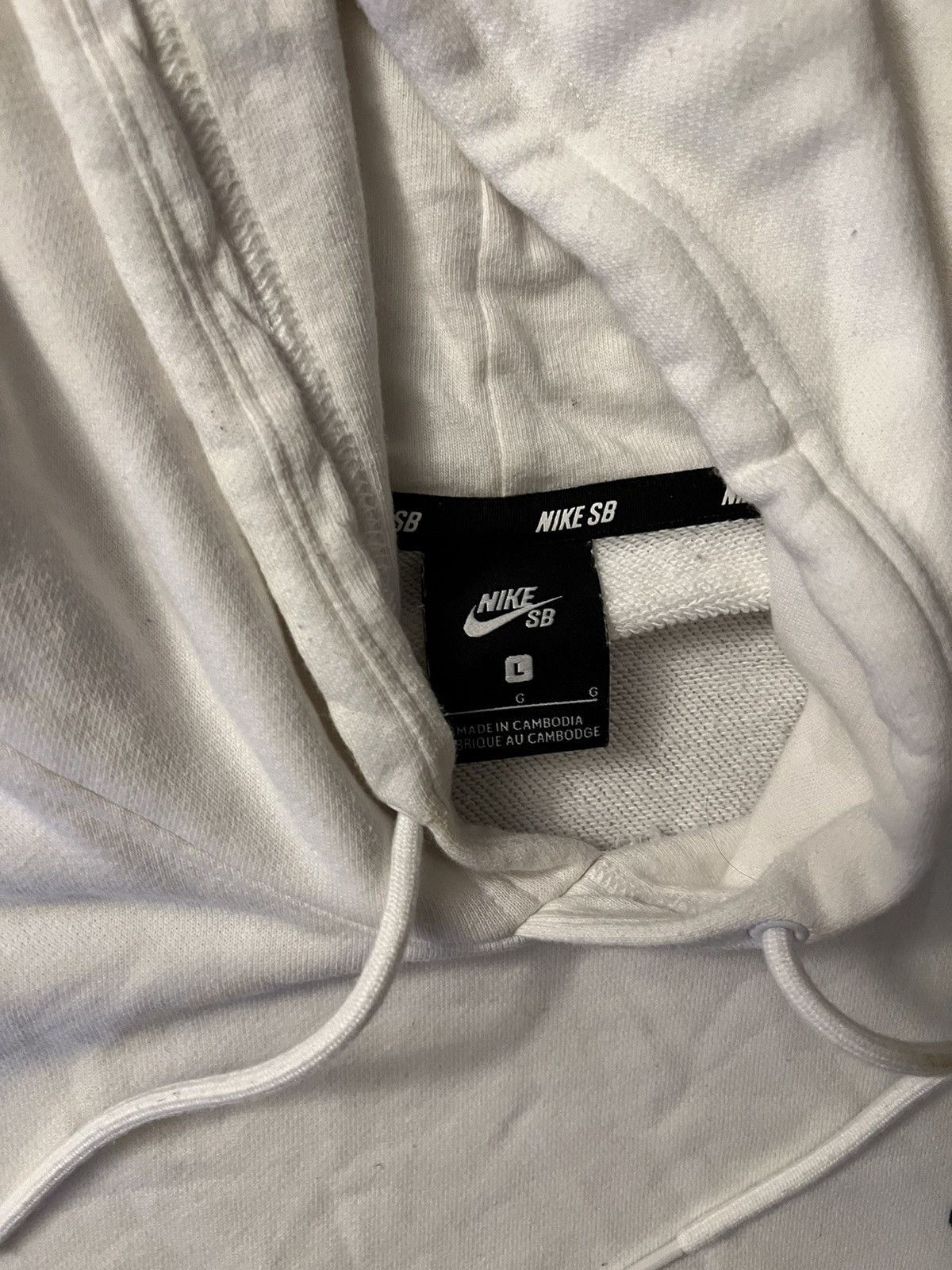 Nike × Vintage Nike Sb White Shell Hoodie Size US L / EU 52-54 / 3 - 3 Thumbnail