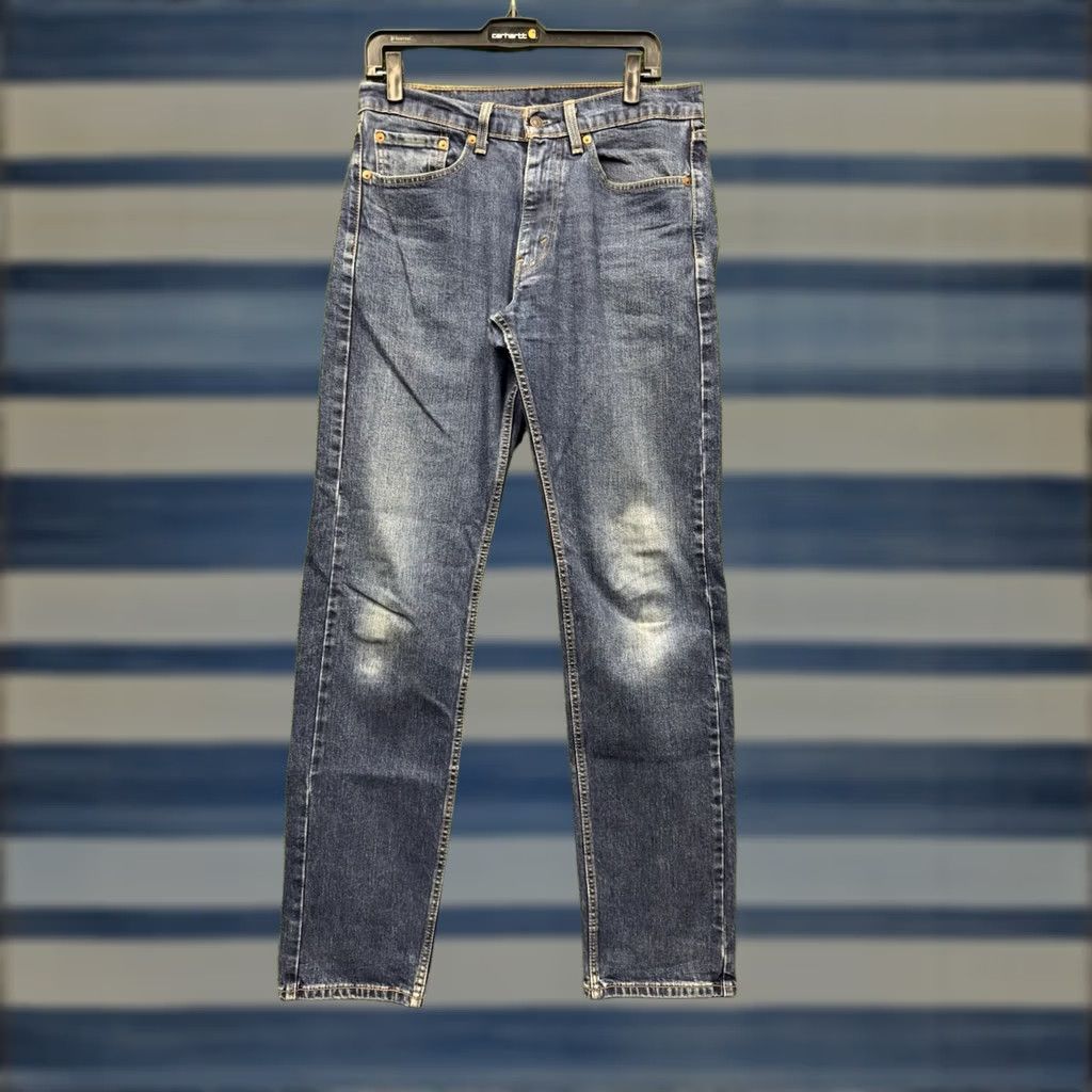 Levi's Levi's 505 Jeans Mens 31x36 Blue Regular Fit Straight Denim Zip Fly Button Closure 2010s Size US 31 - 1 Thumbnail