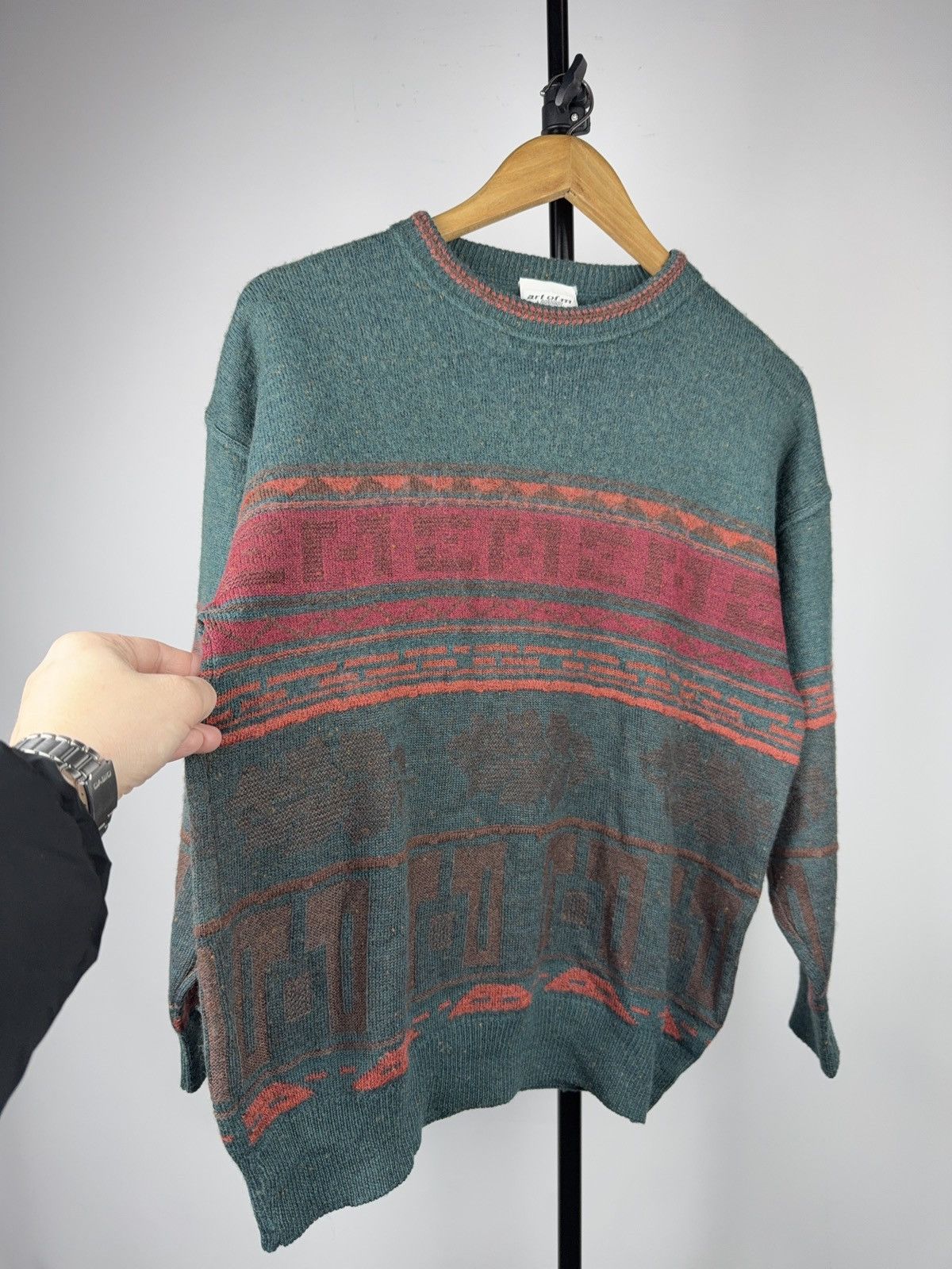 Japanese Brand ⚡️Vintage Retro Japanese Art of M Abstract Knit Sweater 90s Size US S / EU 44-46 / 1 - 2 Thumbnail
