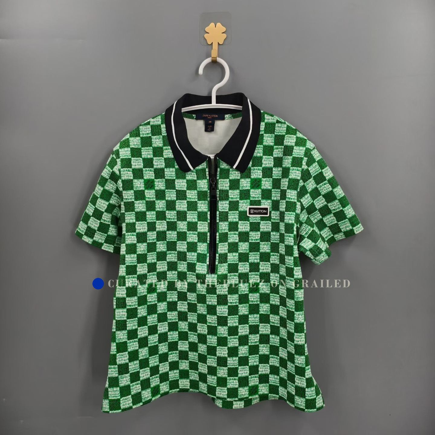 Louis Vuitton Louis Vuitton White Green Check Zip Polo Size S / US 4 / IT 40 - 1 Thumbnail