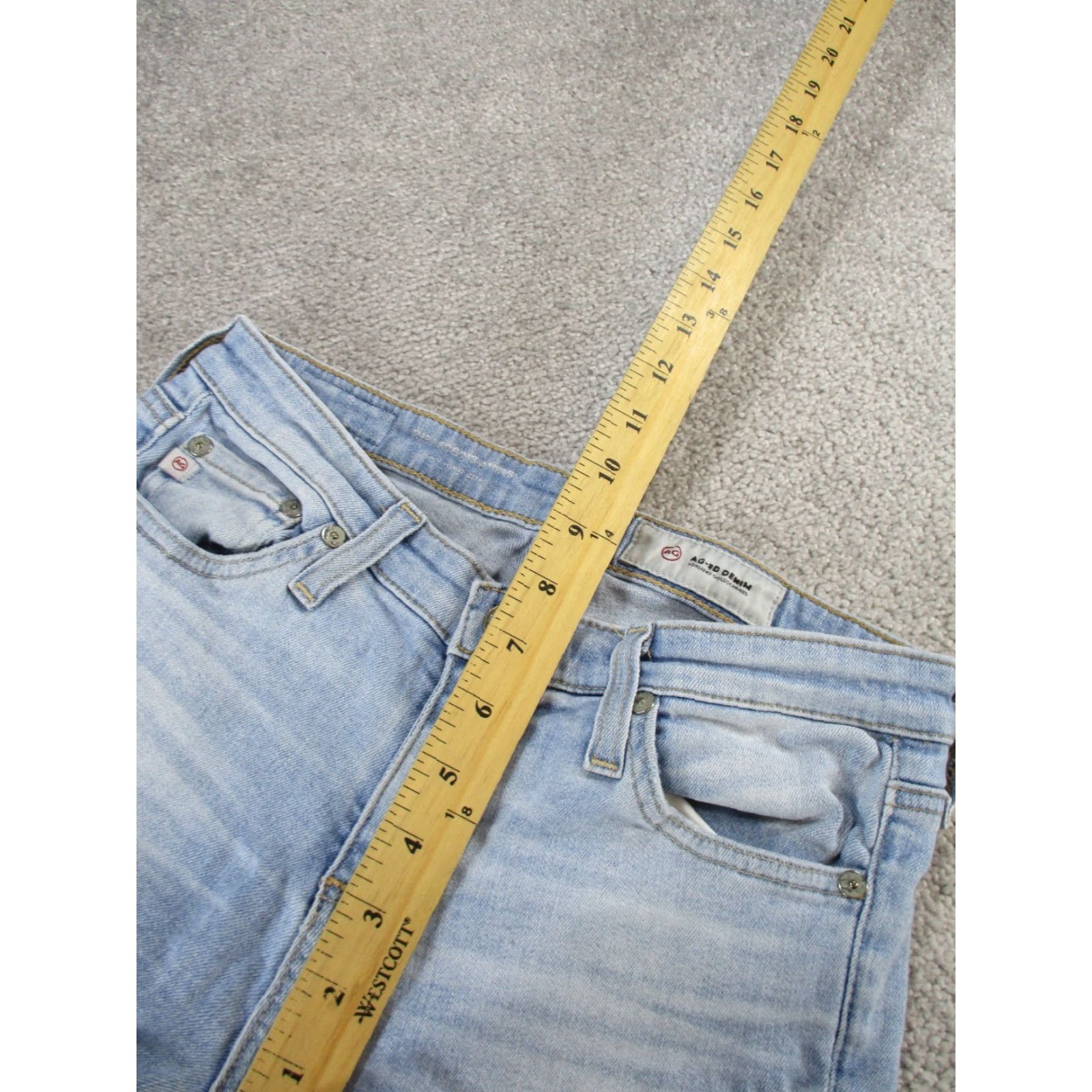 AG Jeans AG Jeans Womens 25 Light Wash Denim Raw Hem Low Rise Skinny Jeans Blue Size 42" / US 20 - 7 Thumbnail